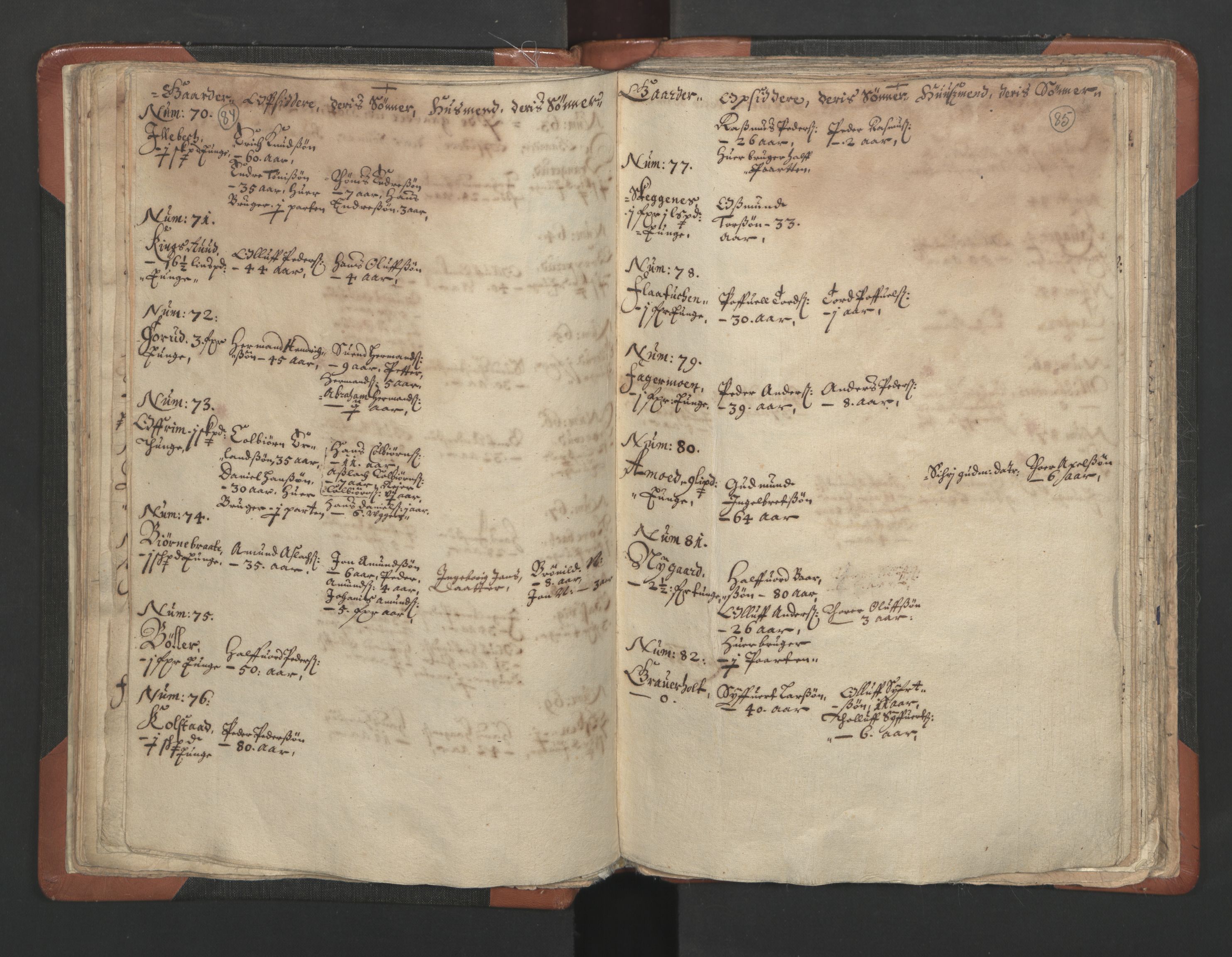 RA, Vicar's Census 1664-1666, no. 3: Nedre Romerike deanery, 1664-1666, p. 84-85