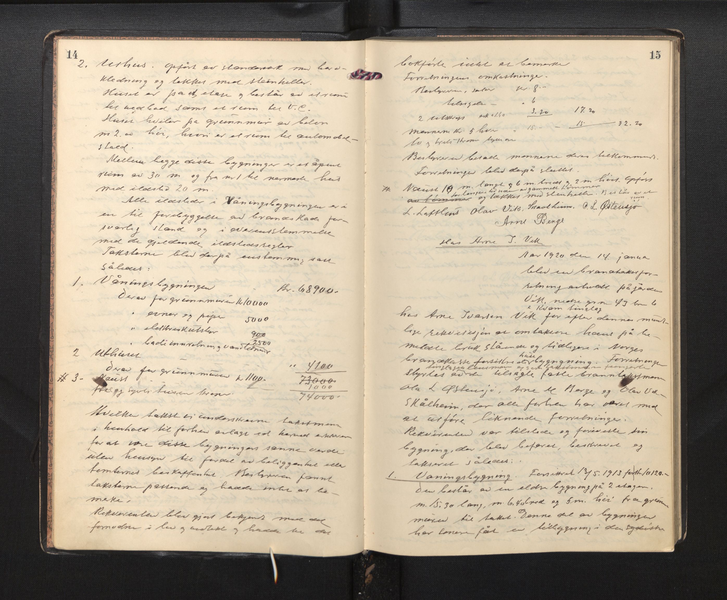 Lensmannen i Kvam, AV/SAB-A-33201/0012/L0003: Branntakstprotokoll, 1919-1941, p. 14-15