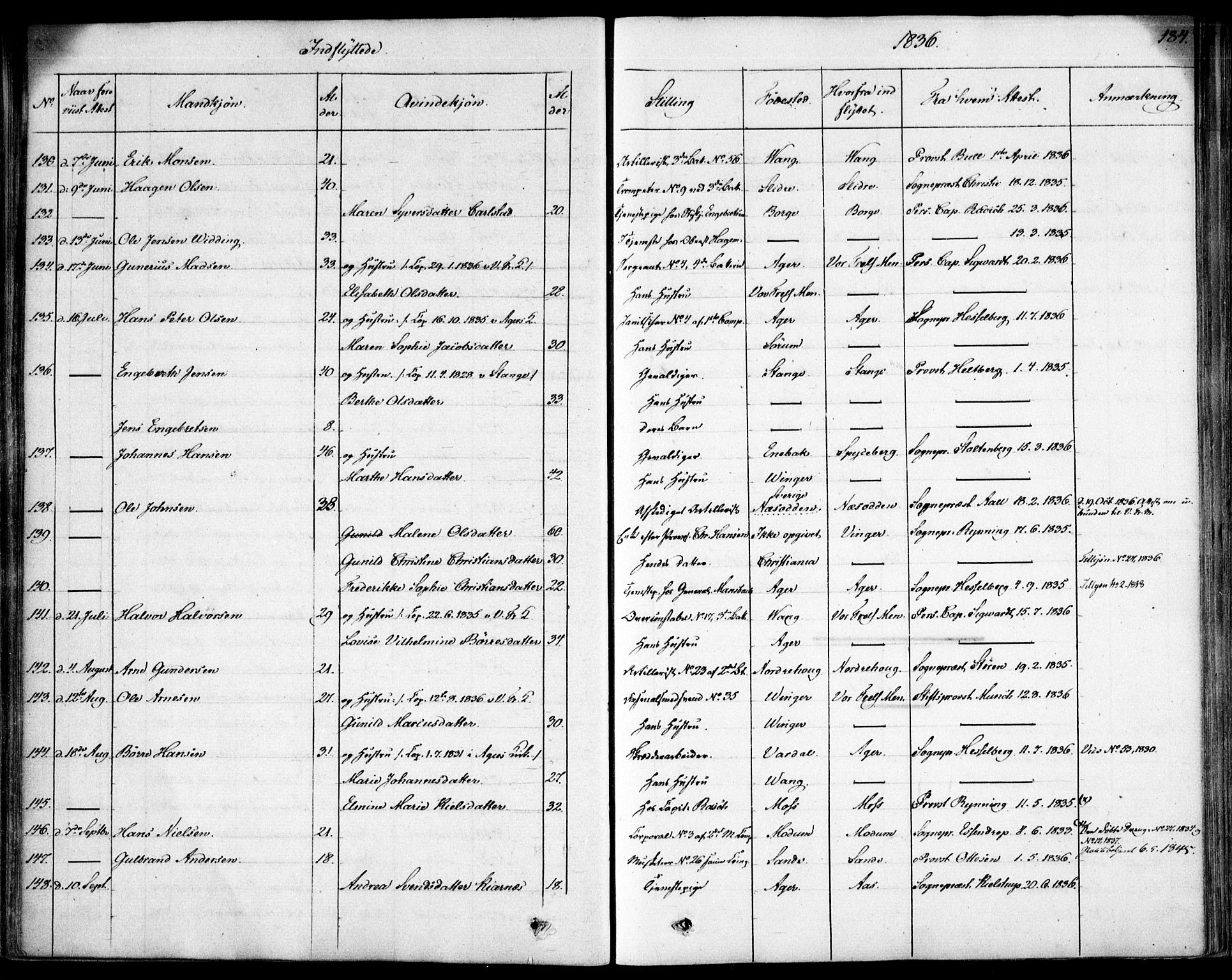 Garnisonsmenigheten Kirkebøker, SAO/A-10846/F/Fa/L0007: Parish register (official) no. 7, 1828-1881, p. 184
