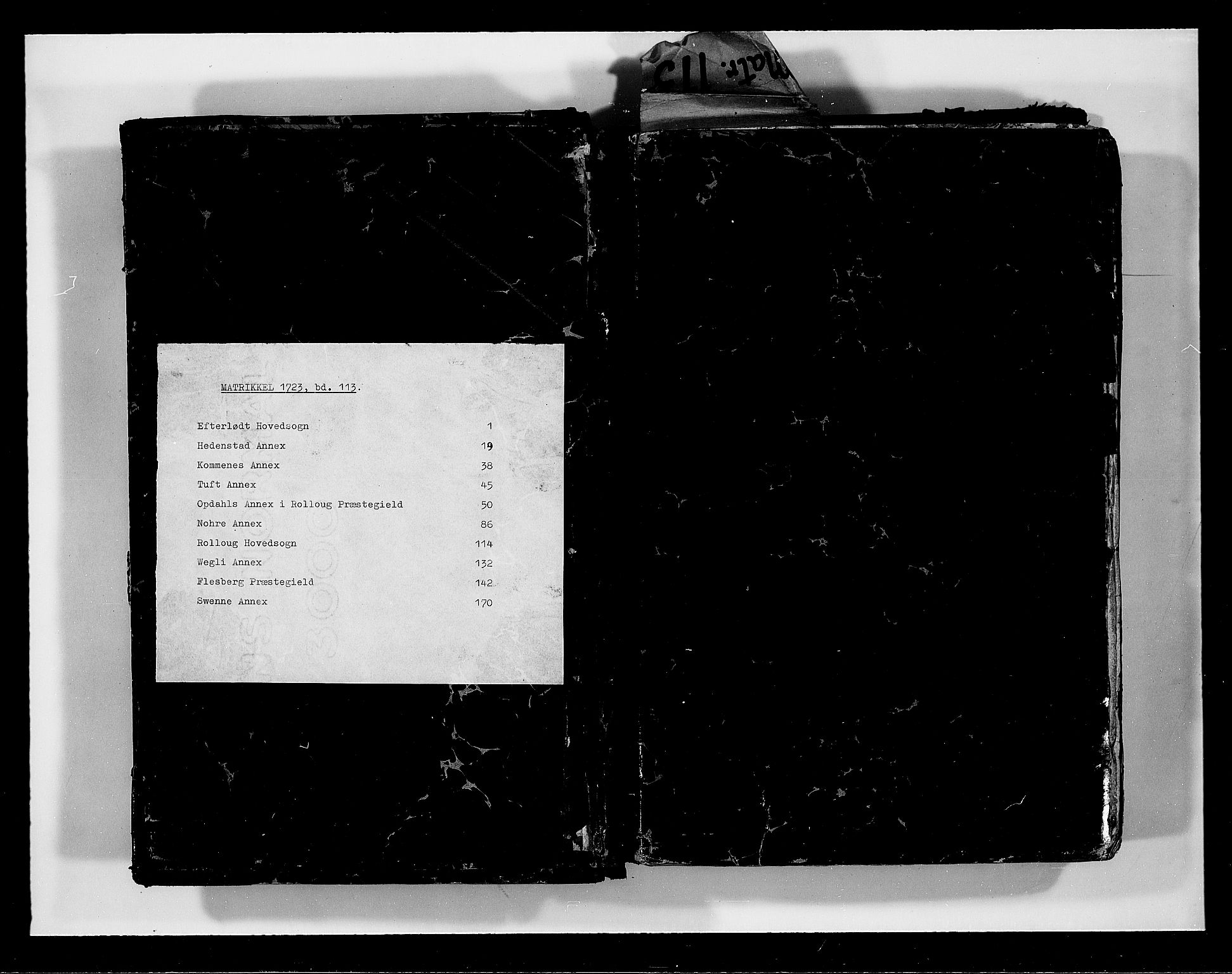 Rentekammeret inntil 1814, Realistisk ordnet avdeling, RA/EA-4070/N/Nb/Nbf/L0113: Numedal og Sandsvær eksaminasjonsprotokoll, 1723