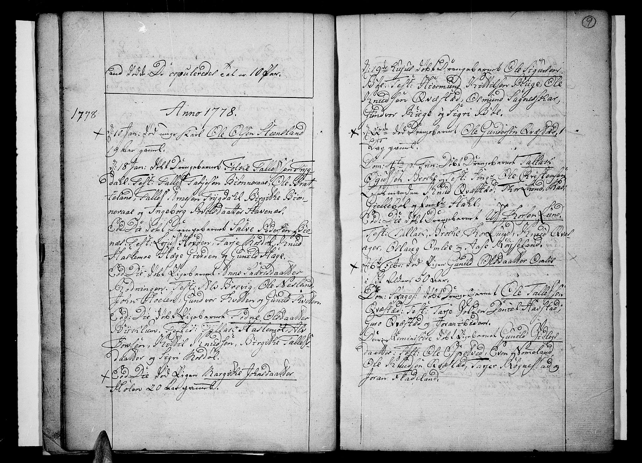 Valle sokneprestkontor, AV/SAK-1111-0044/F/Fa/Fac/L0003: Parish register (official) no. A 3, 1776-1790, p. 9