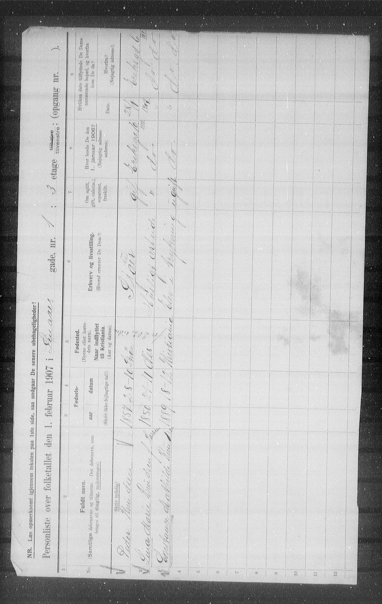 OBA, Municipal Census 1907 for Kristiania, 1907, p. 29754