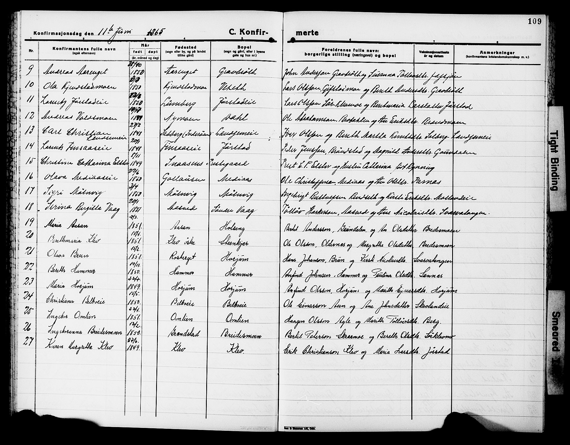 Ministerialprotokoller, klokkerbøker og fødselsregistre - Nord-Trøndelag, SAT/A-1458/749/L0485: Parish register (official) no. 749D01, 1857-1872, p. 109
