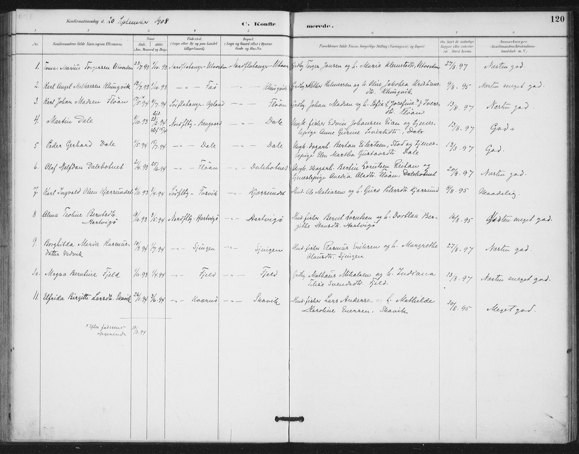 Ministerialprotokoller, klokkerbøker og fødselsregistre - Nord-Trøndelag, SAT/A-1458/772/L0603: Parish register (official) no. 772A01, 1885-1912, p. 120
