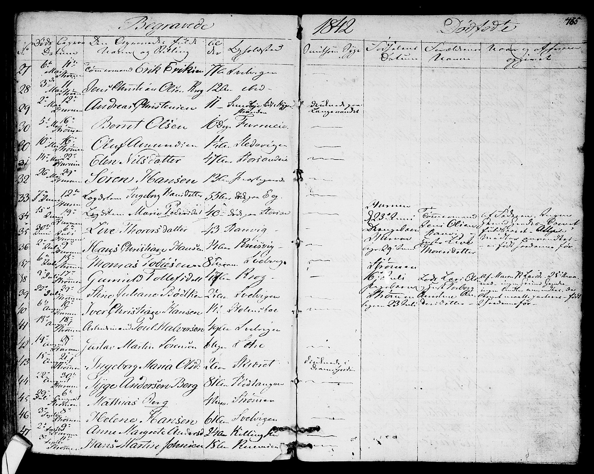 Hurum kirkebøker, AV/SAKO-A-229/F/Fa/L0010: Parish register (official) no. 10, 1827-1846, p. 465