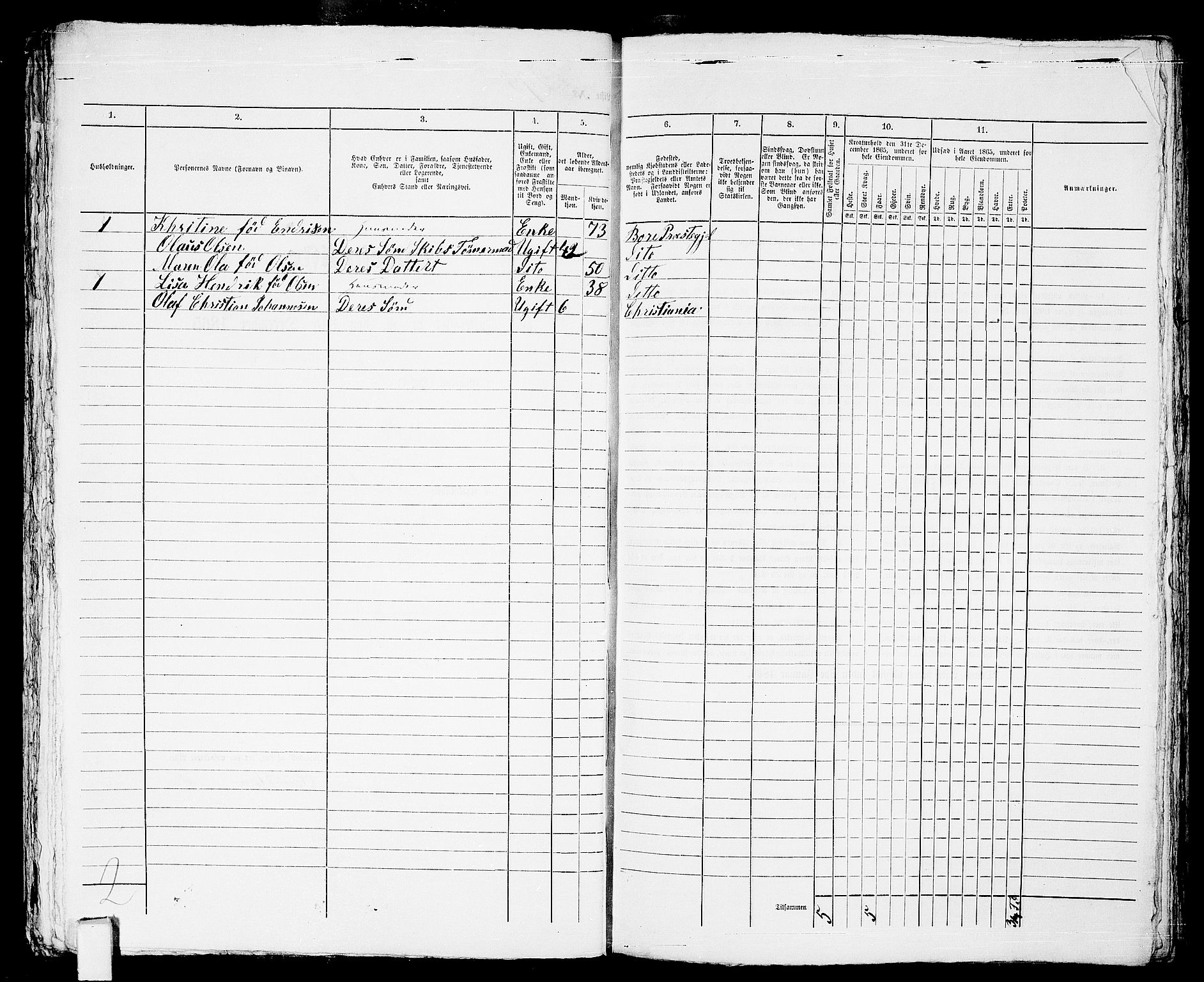 RA, 1865 census for Horten, 1865, p. 633