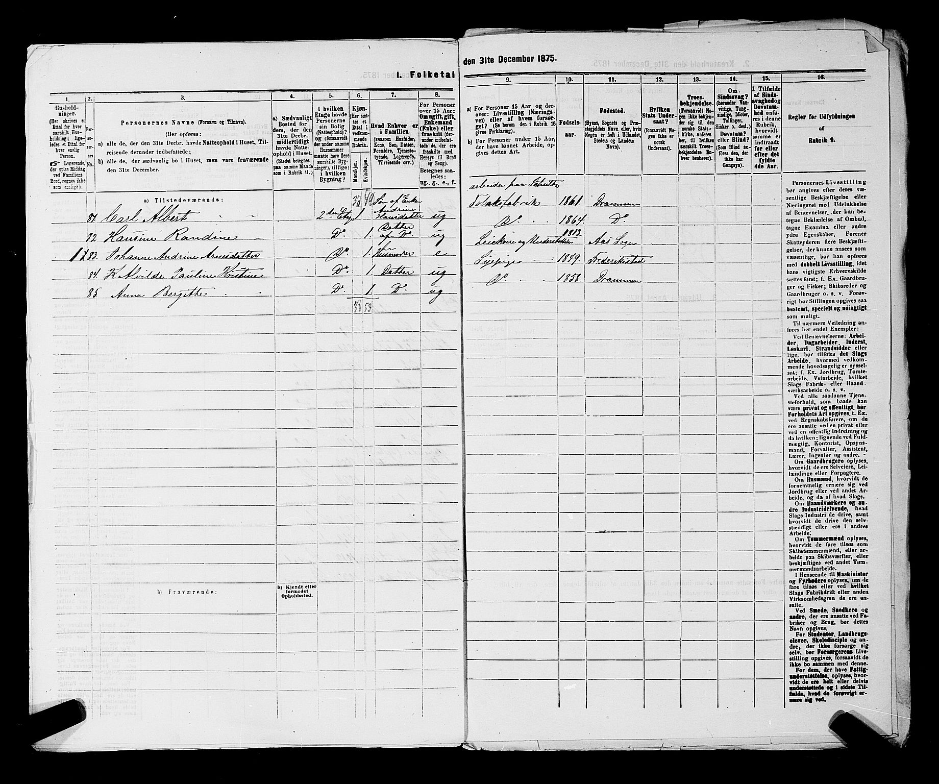 SAKO, 1875 census for 0602 Drammen, 1875, p. 2670