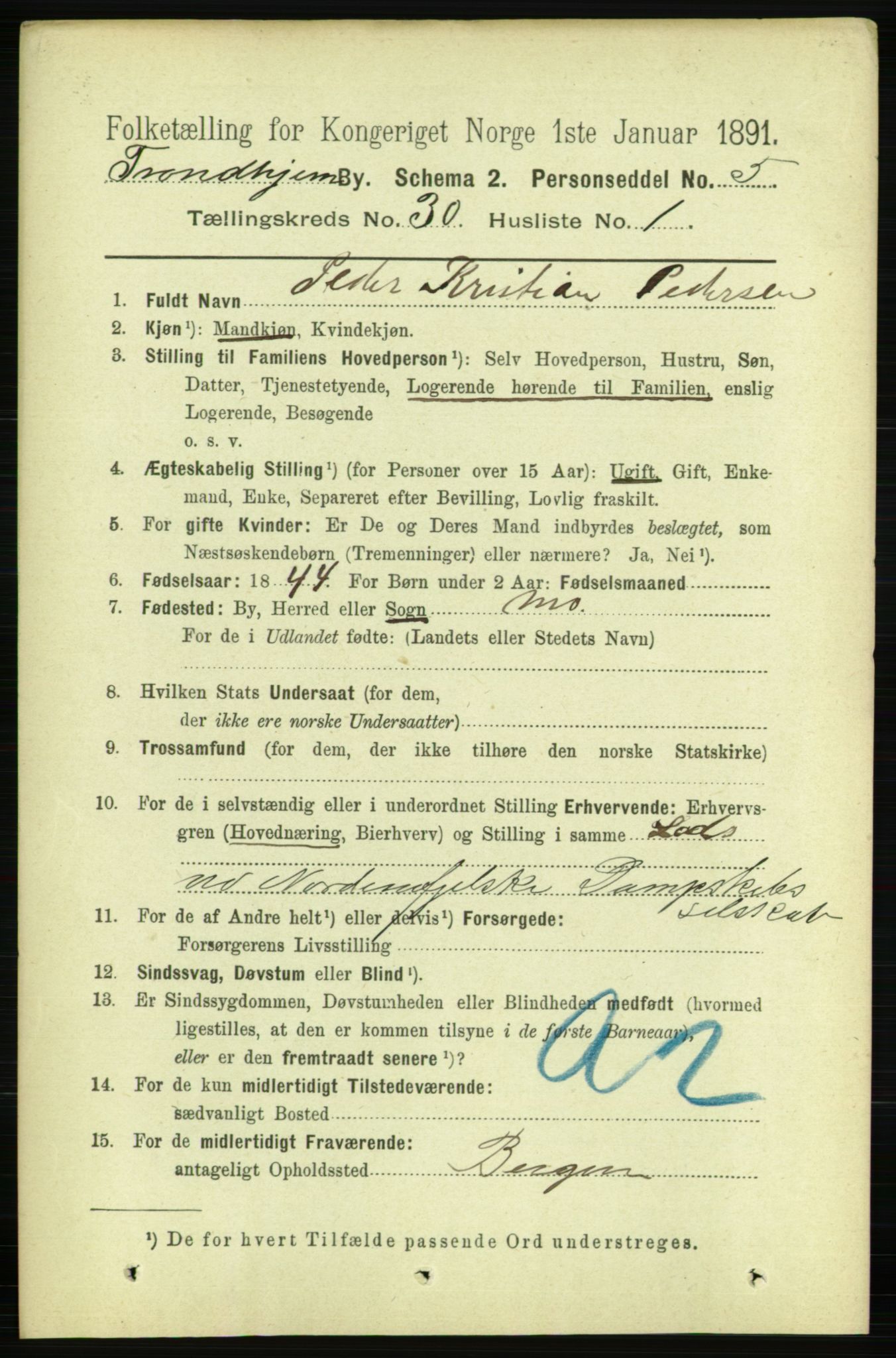 RA, 1891 census for 1601 Trondheim, 1891, p. 22228