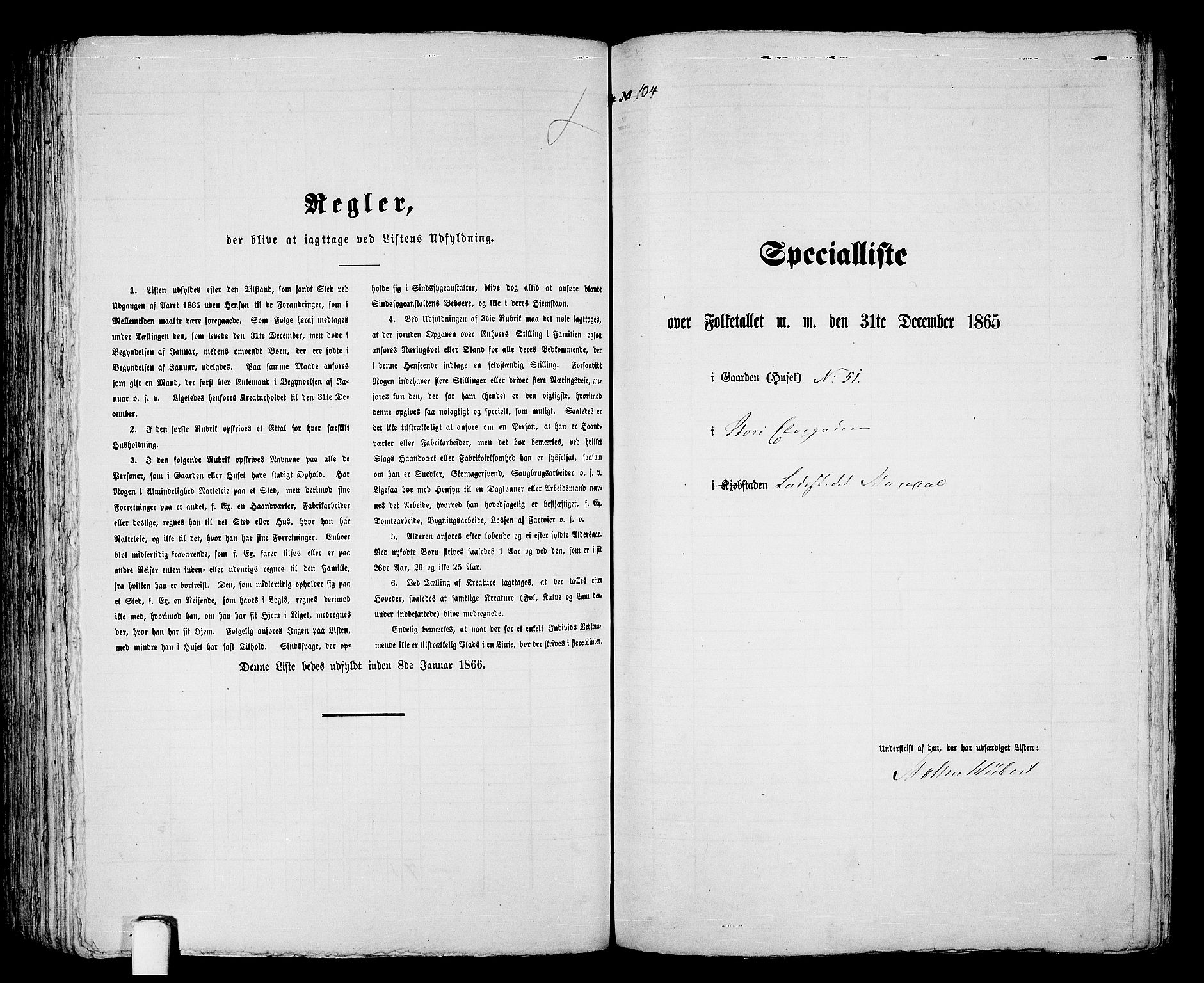 RA, 1865 census for Mandal/Mandal, 1865, p. 210