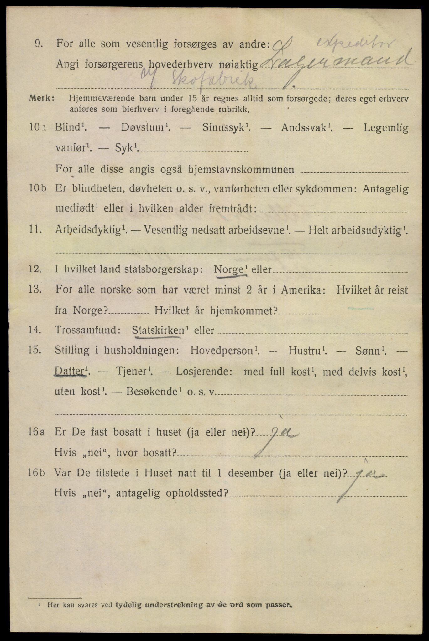 SAKO, 1920 census for Skien, 1920, p. 16819