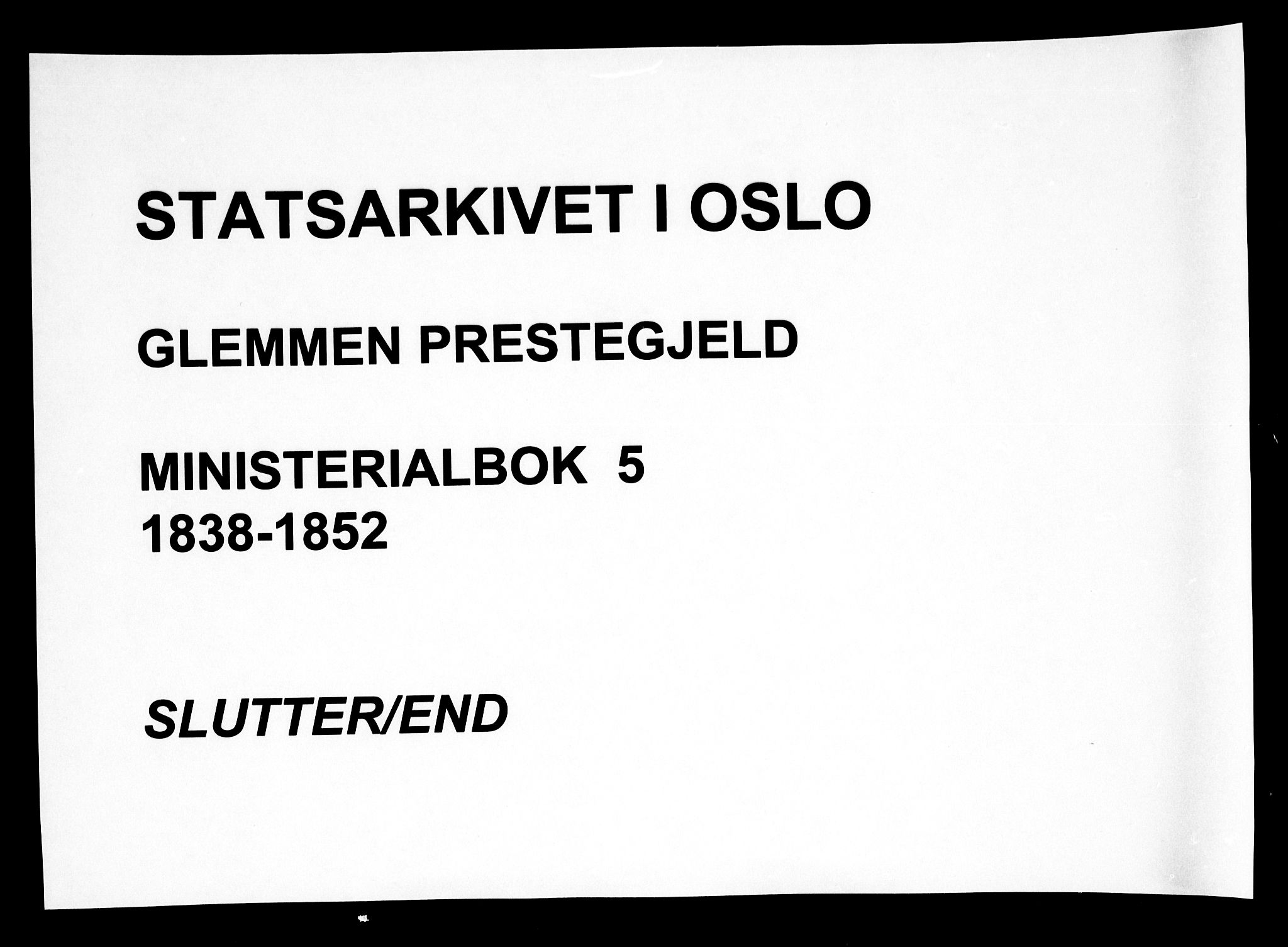 Glemmen prestekontor Kirkebøker, AV/SAO-A-10908/F/Fa/L0005: Parish register (official) no. 5, 1838-1852