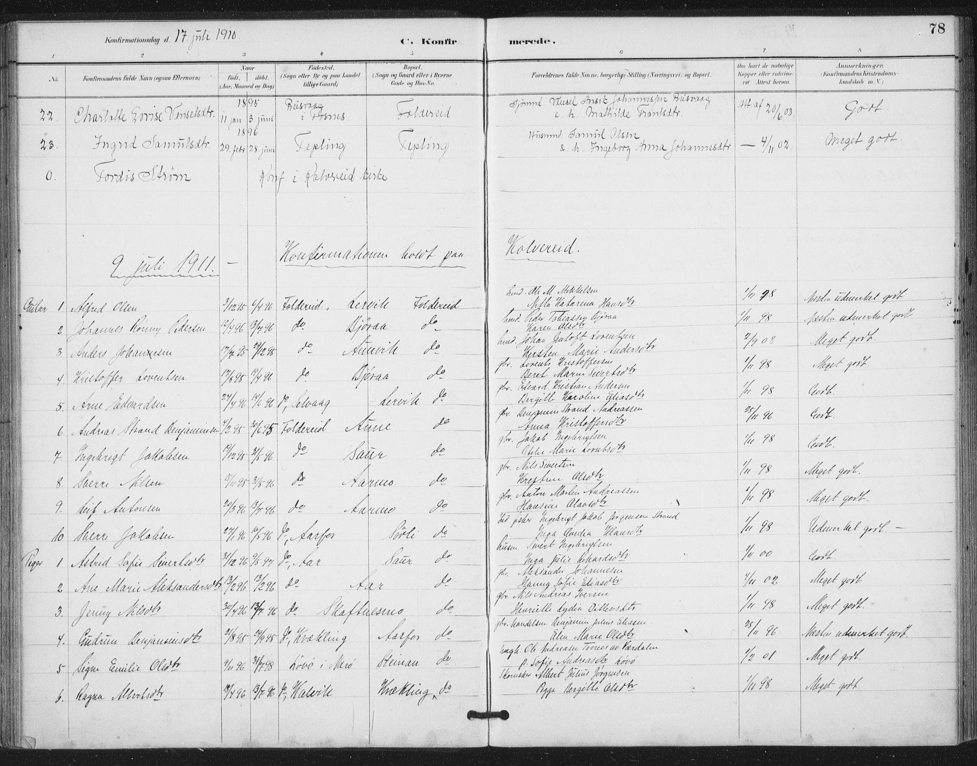 Ministerialprotokoller, klokkerbøker og fødselsregistre - Nord-Trøndelag, SAT/A-1458/783/L0660: Parish register (official) no. 783A02, 1886-1918, p. 78