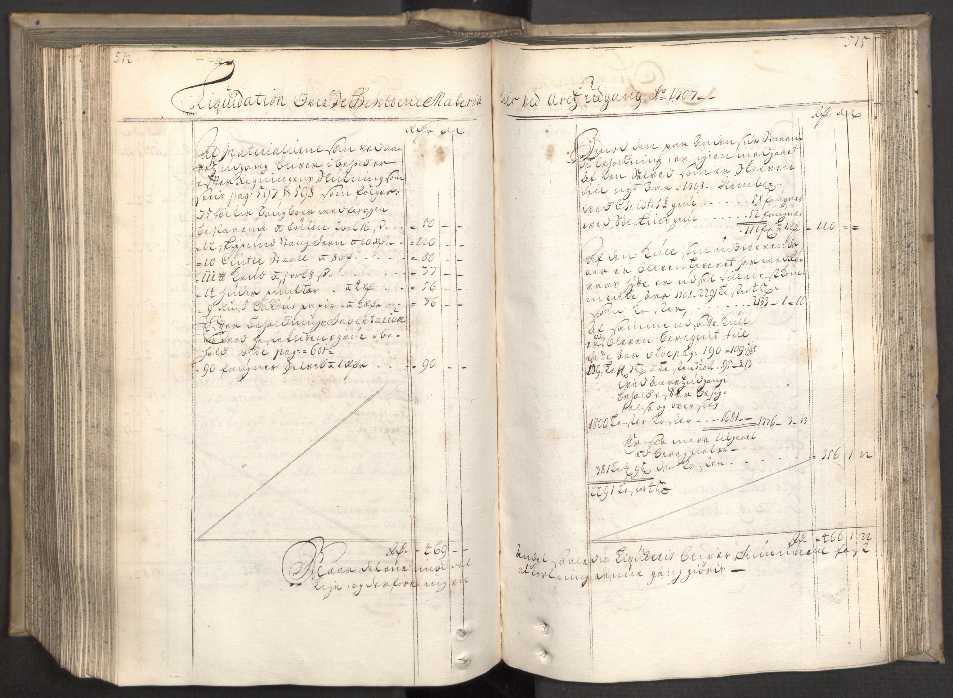 Røros kobberverk, AV/SAT-PA-0211/1/08/L0026: 8.1.25 Bergregnskap, 1707, p. 574-575