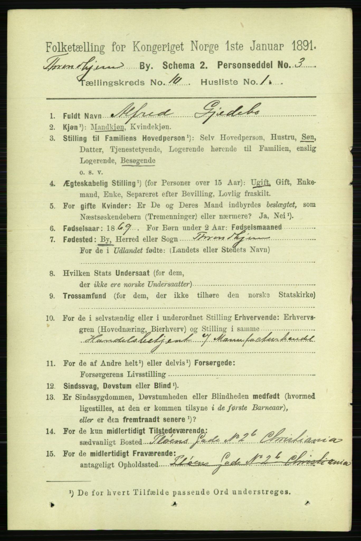 RA, 1891 census for 1601 Trondheim, 1891, p. 8331