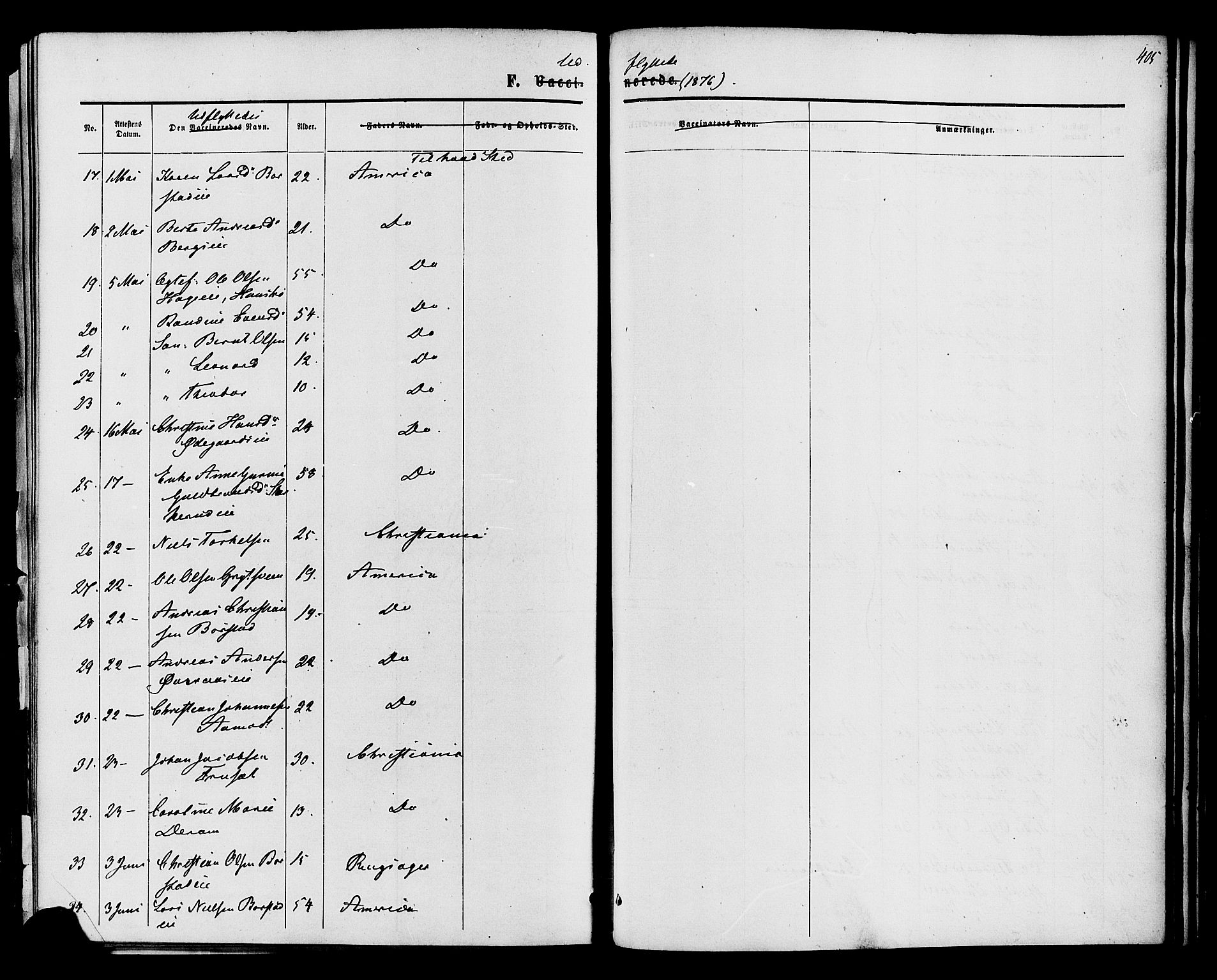 Vardal prestekontor, SAH/PREST-100/H/Ha/Haa/L0007: Parish register (official) no. 7, 1867-1878, p. 405