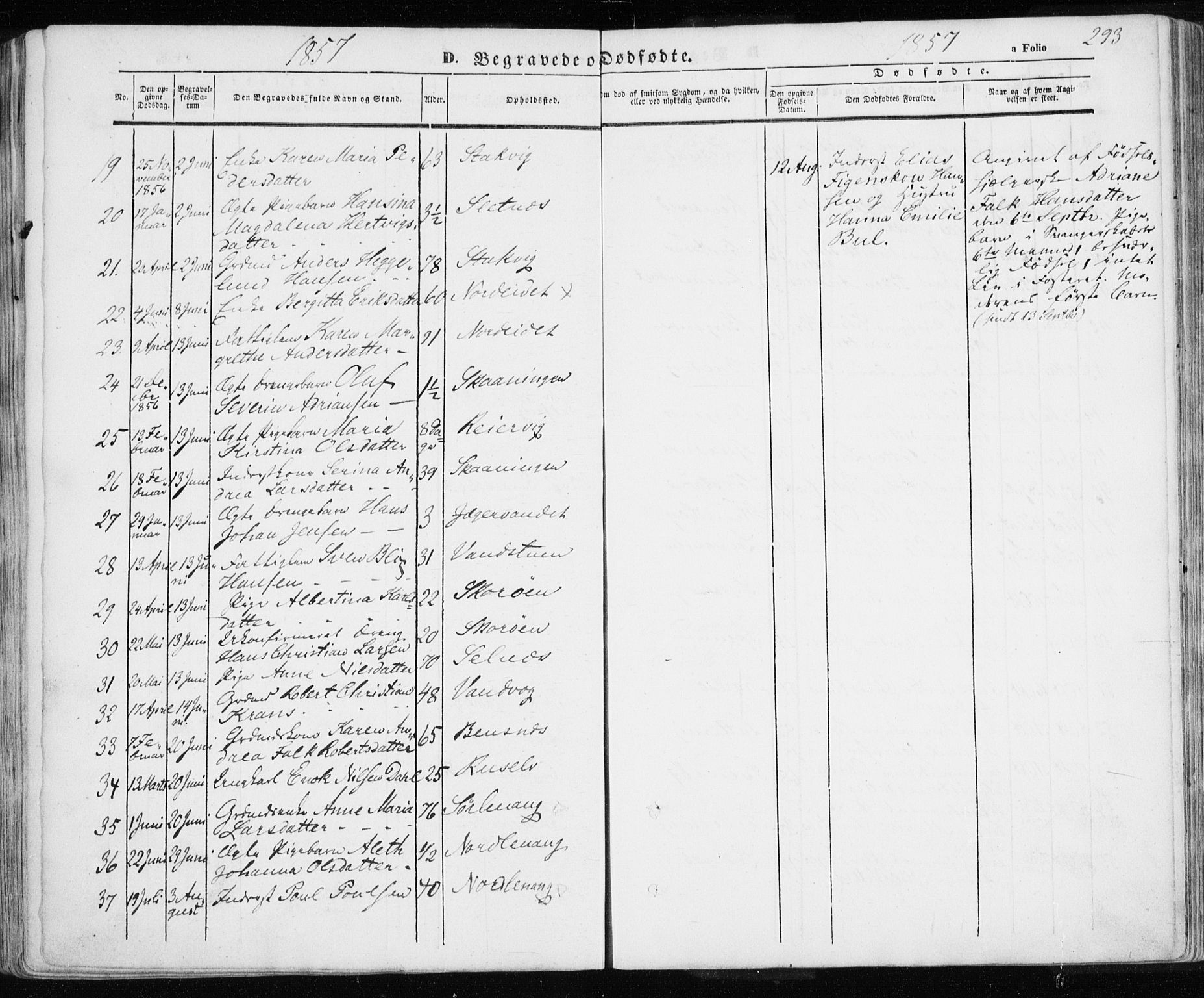 Karlsøy sokneprestembete, SATØ/S-1299/H/Ha/Haa/L0003kirke: Parish register (official) no. 3, 1843-1860, p. 293