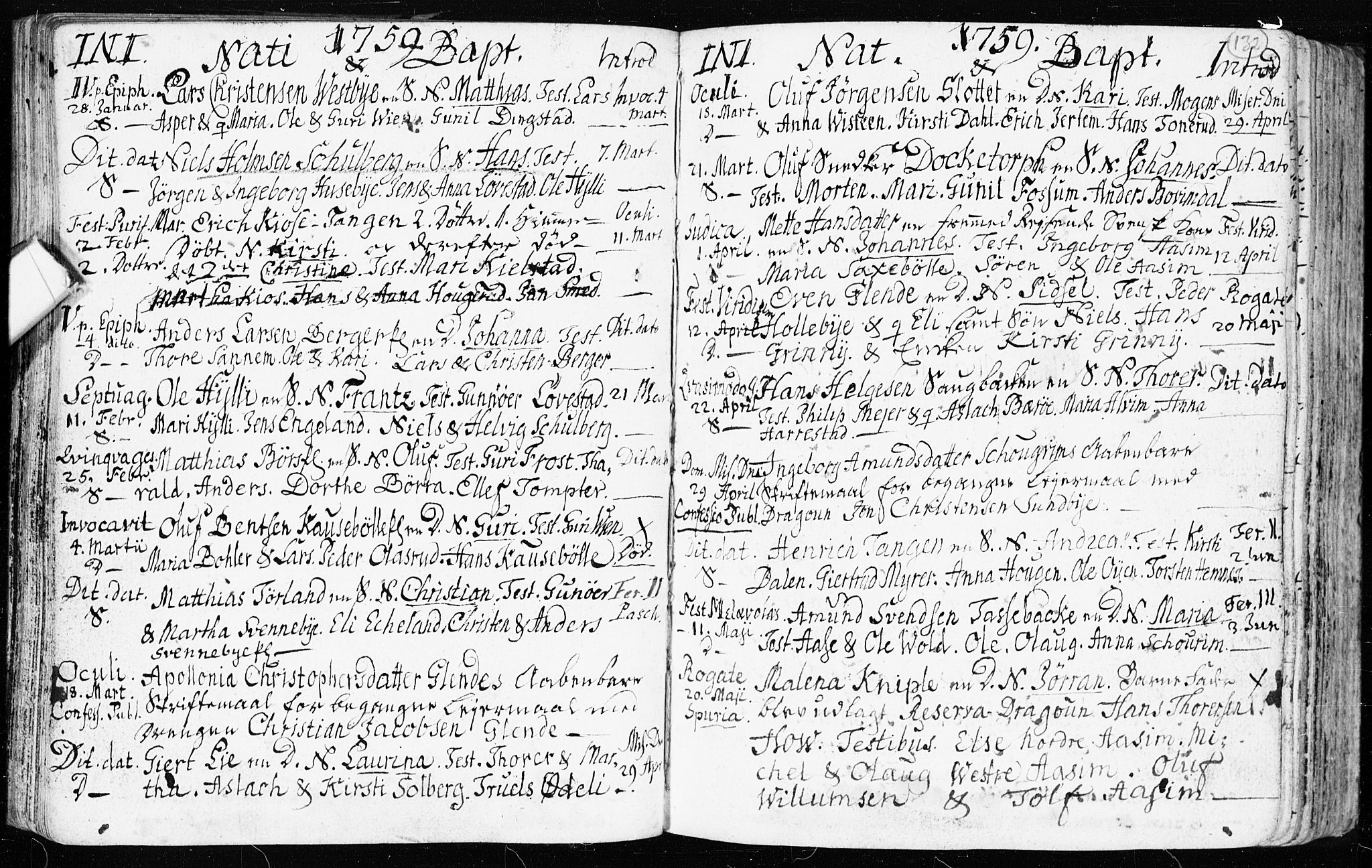 Spydeberg prestekontor Kirkebøker, AV/SAO-A-10924/F/Fa/L0002: Parish register (official) no. I 2, 1739-1780, p. 132