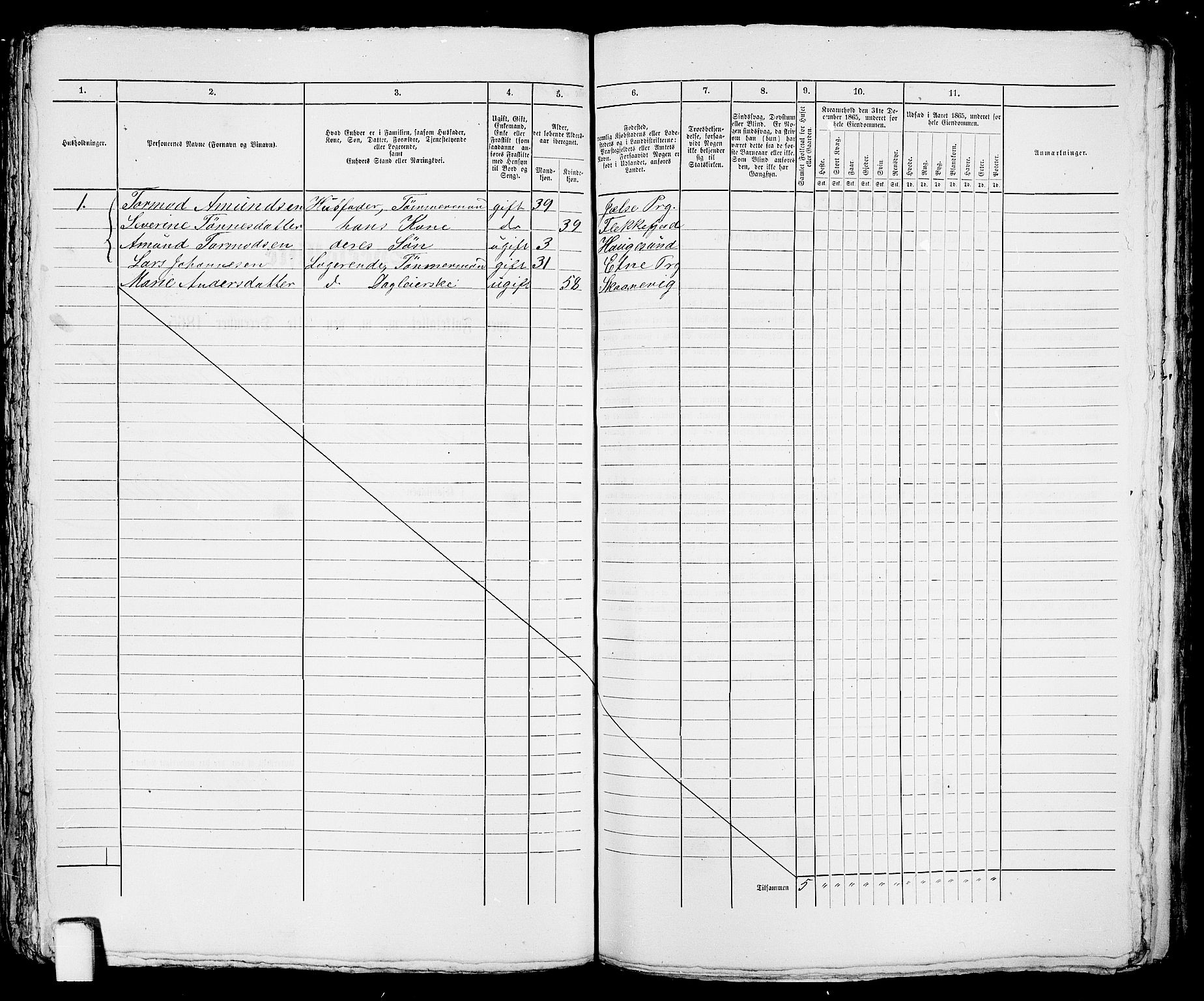 RA, 1865 census for Torvastad/Haugesund, 1865, p. 465
