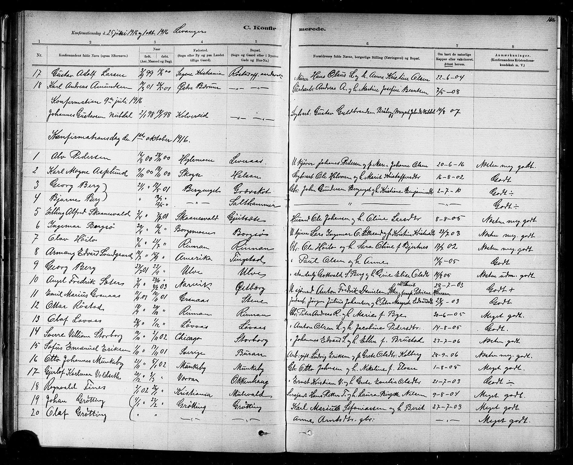 Ministerialprotokoller, klokkerbøker og fødselsregistre - Nord-Trøndelag, AV/SAT-A-1458/721/L0208: Parish register (copy) no. 721C01, 1880-1917, p. 168