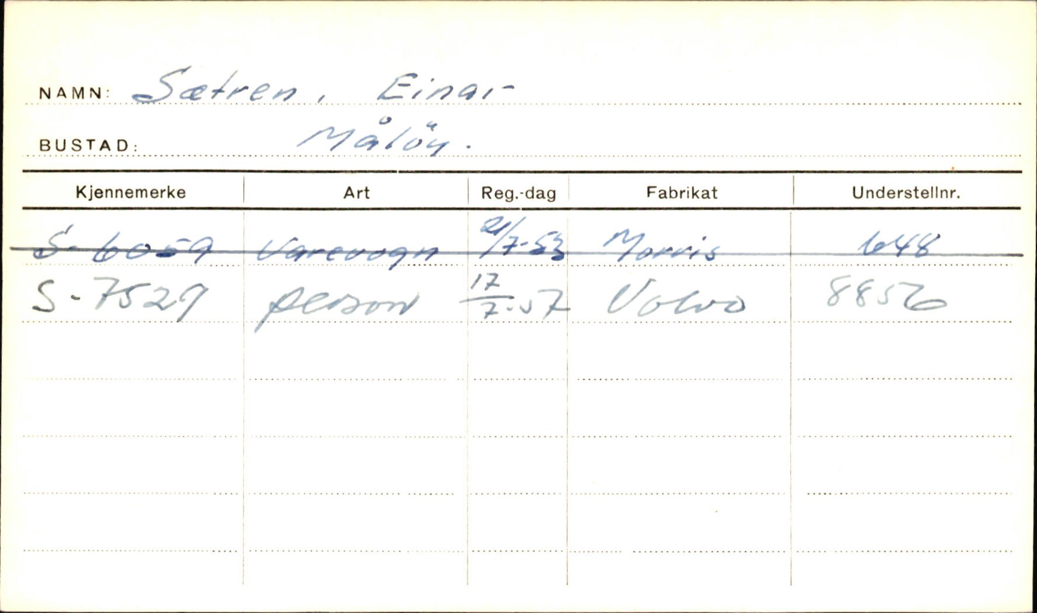 Statens vegvesen, Sogn og Fjordane vegkontor, AV/SAB-A-5301/4/F/L0002: Eigarregister Fjordane til 1.6.1961, 1930-1961, p. 34