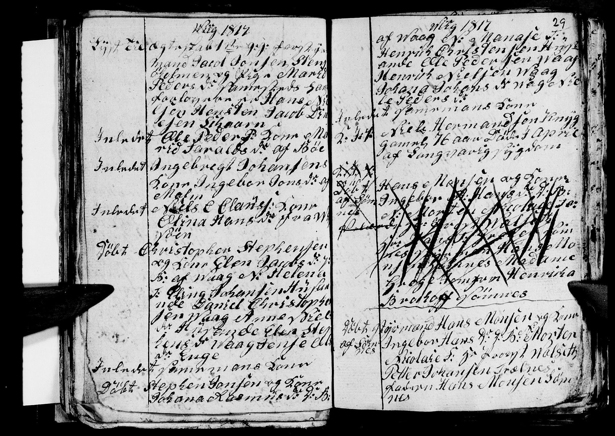 Ministerialprotokoller, klokkerbøker og fødselsregistre - Nordland, AV/SAT-A-1459/812/L0185: Parish register (copy) no. 812C03, 1815-1837, p. 29