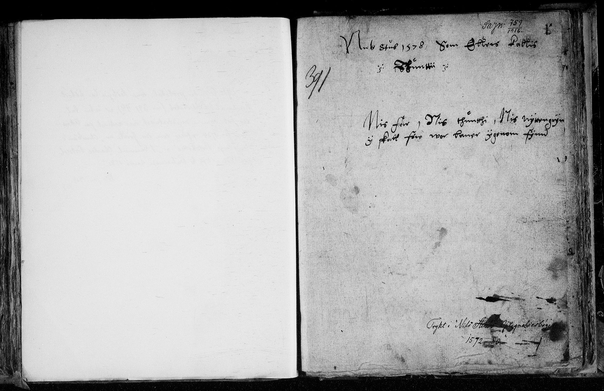 Christiania lagting, SAO/A-11131/F/Fa/L0001: Tingbok, 1572-1580, p. 1