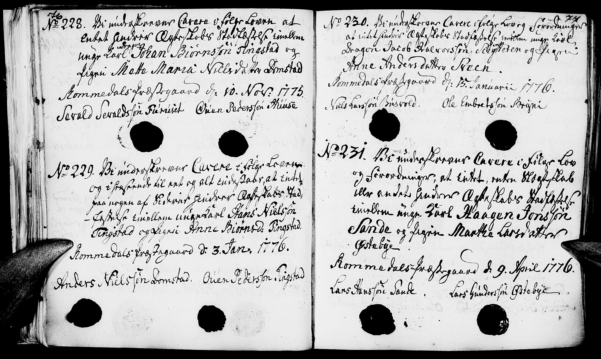 Romedal prestekontor, AV/SAH-PREST-004/I/L0001: Best man's statements no. 1, 1762-1802, p. 76-77