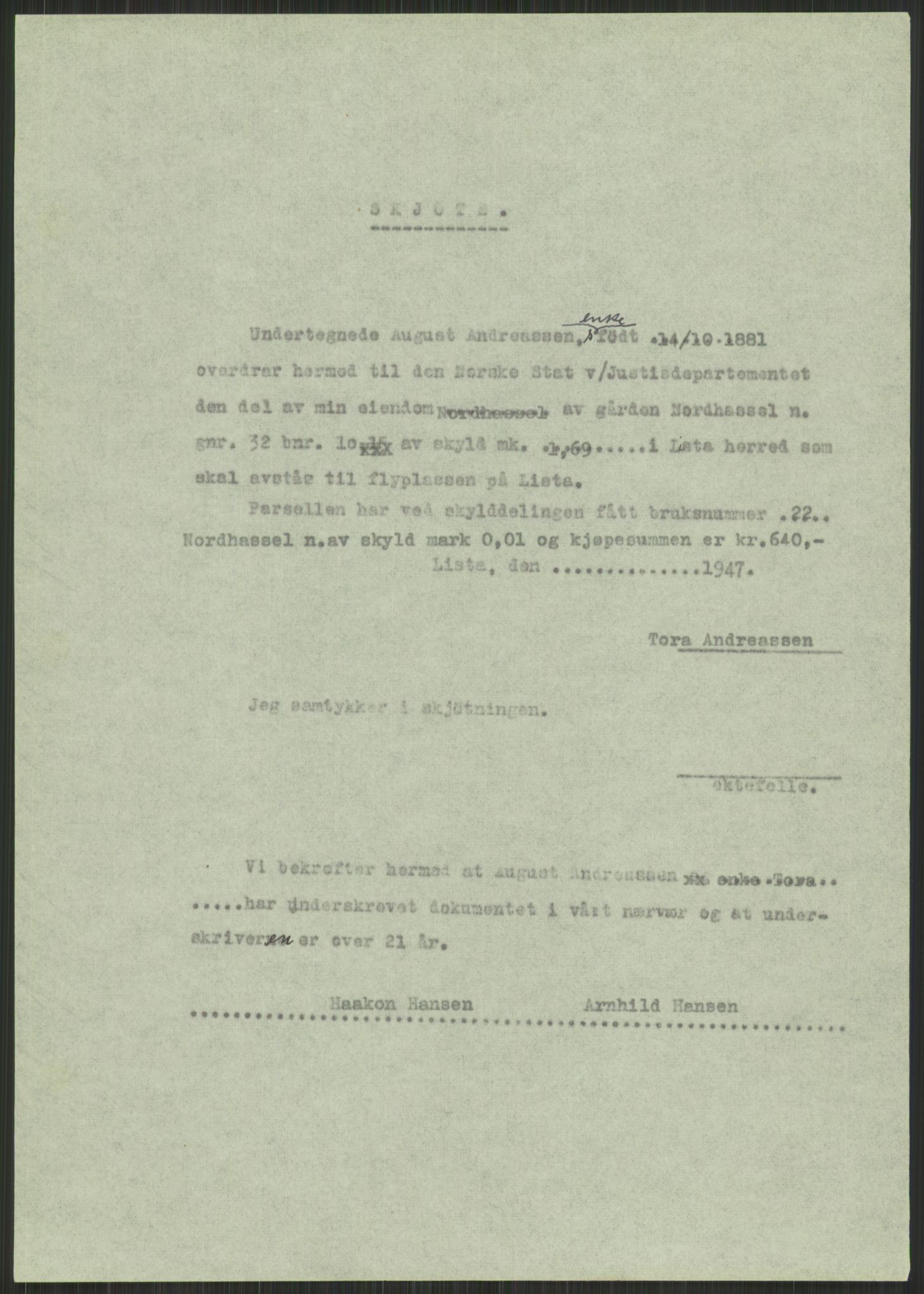 Forsvarsdepartementet, 10. kontor / Oppgjørskontoret, AV/RA-RAFA-1225/D/Db/L0182: Lista oppgjørskontor, 1942-1950, p. 137