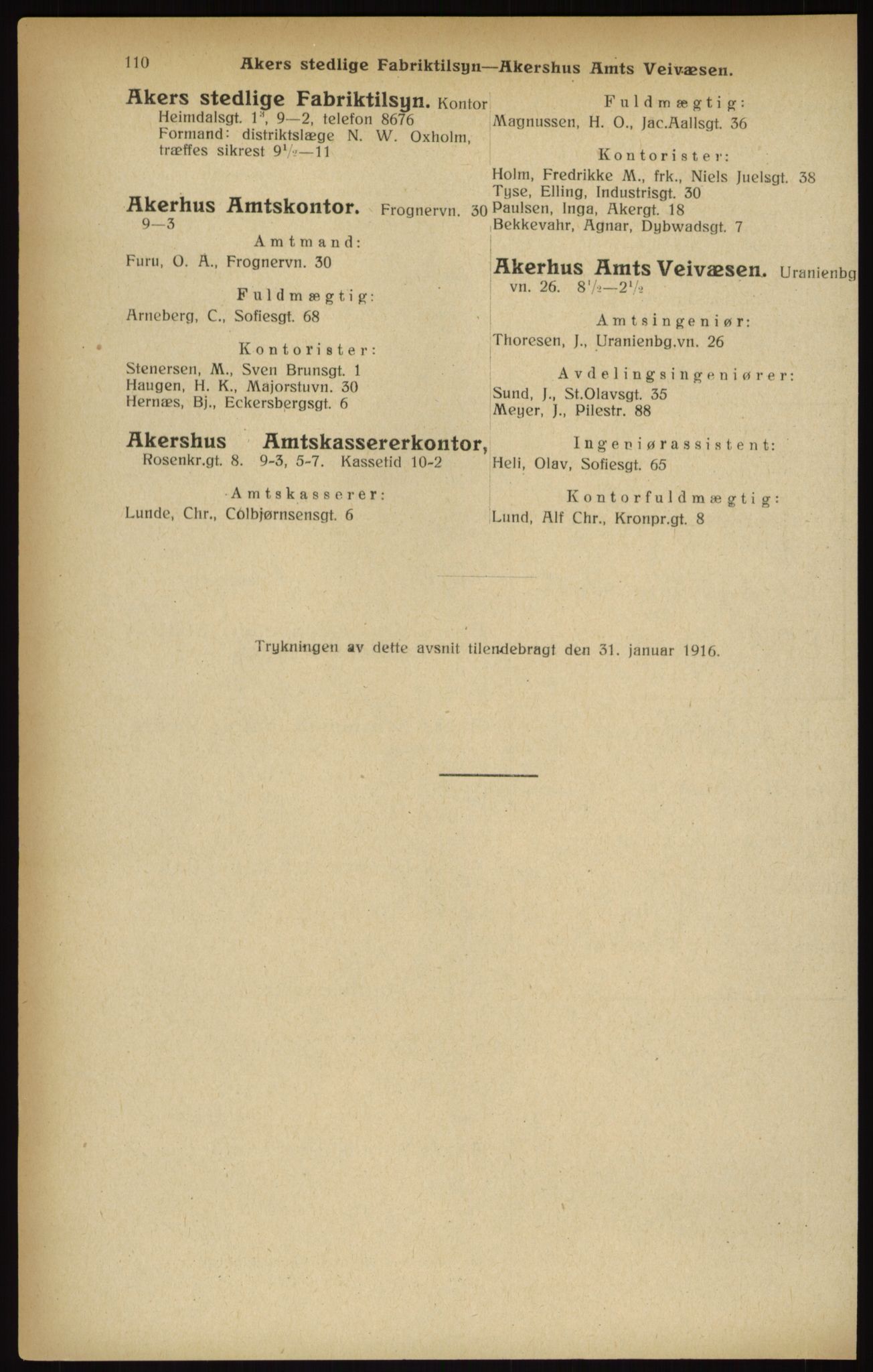 Kristiania/Oslo adressebok, PUBL/-, 1916, p. 108