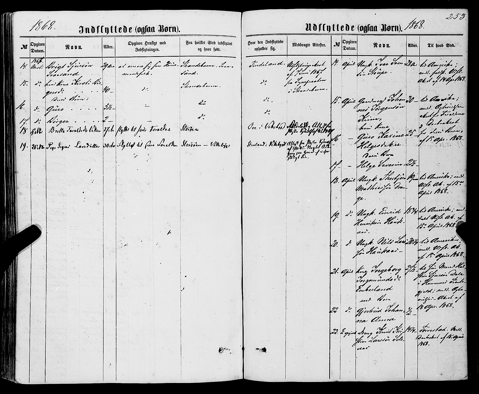 Sveio Sokneprestembete, SAB/A-78501/H/Haa: Parish register (official) no. A 1, 1861-1877, p. 253