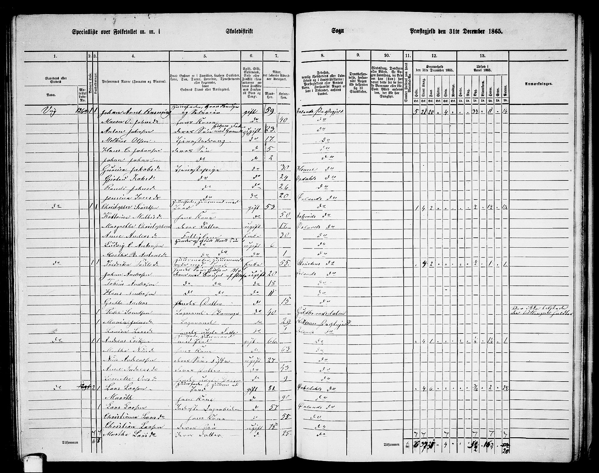 RA, 1865 census for Ørland, 1865, p. 113