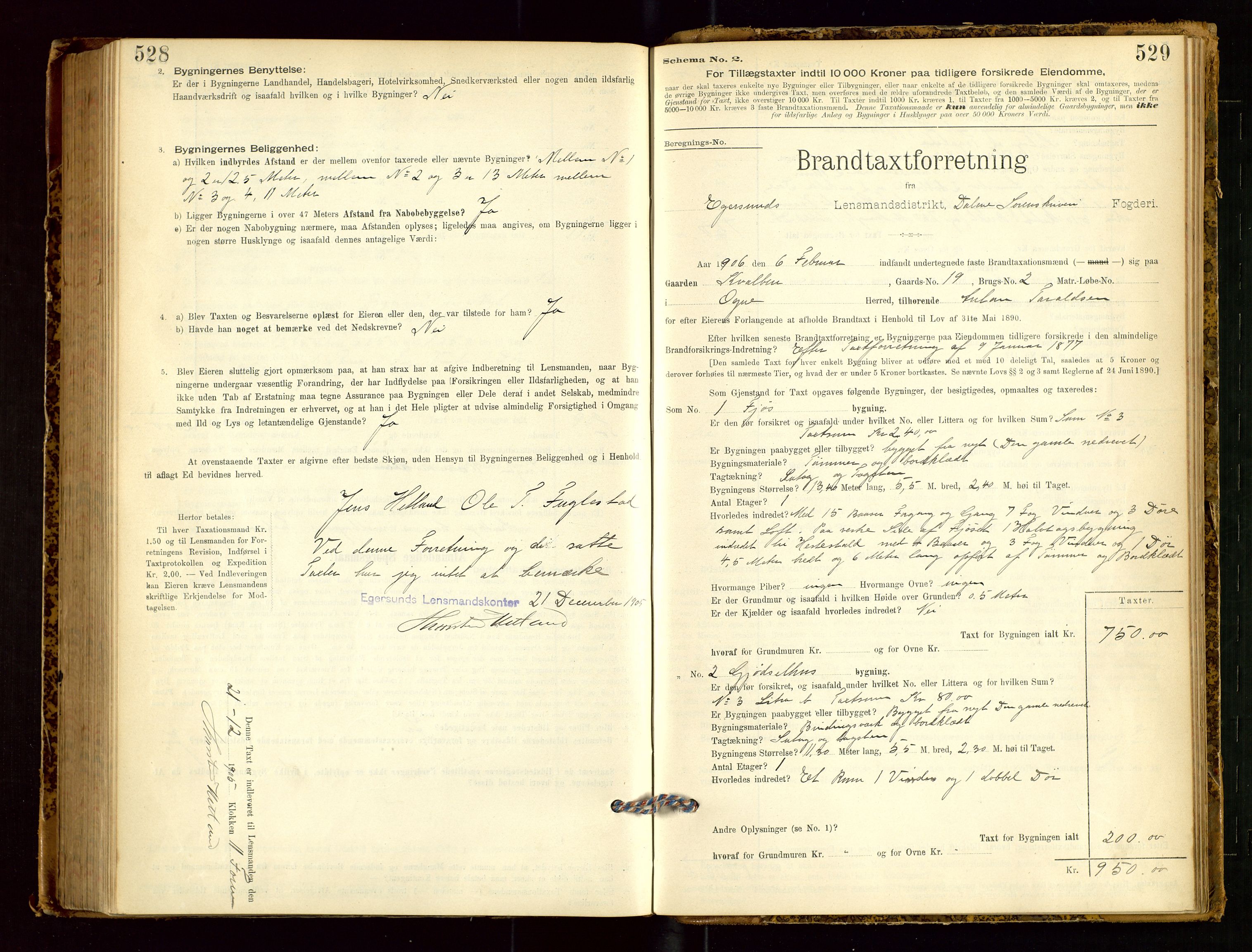 Eigersund lensmannskontor, SAST/A-100171/Gob/L0001: Skjemaprotokoll, 1894-1909, p. 528-529
