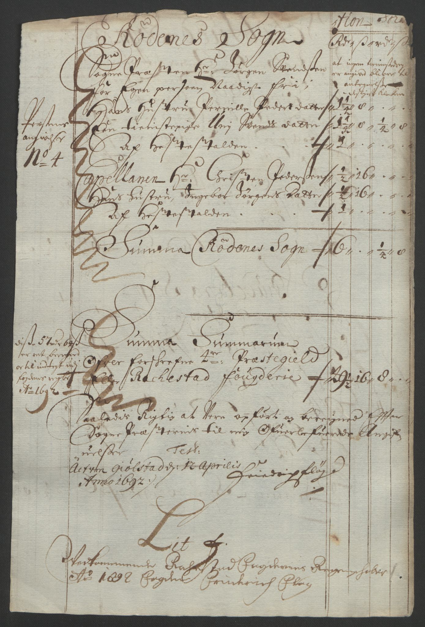 Rentekammeret inntil 1814, Reviderte regnskaper, Fogderegnskap, AV/RA-EA-4092/R05/L0278: Fogderegnskap Rakkestad, 1691-1693, p. 298