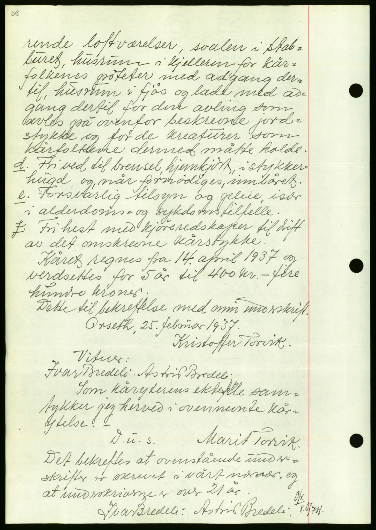 Nordmøre sorenskriveri, AV/SAT-A-4132/1/2/2Ca/L0091: Mortgage book no. B81, 1937-1937, Diary no: : 647/1937