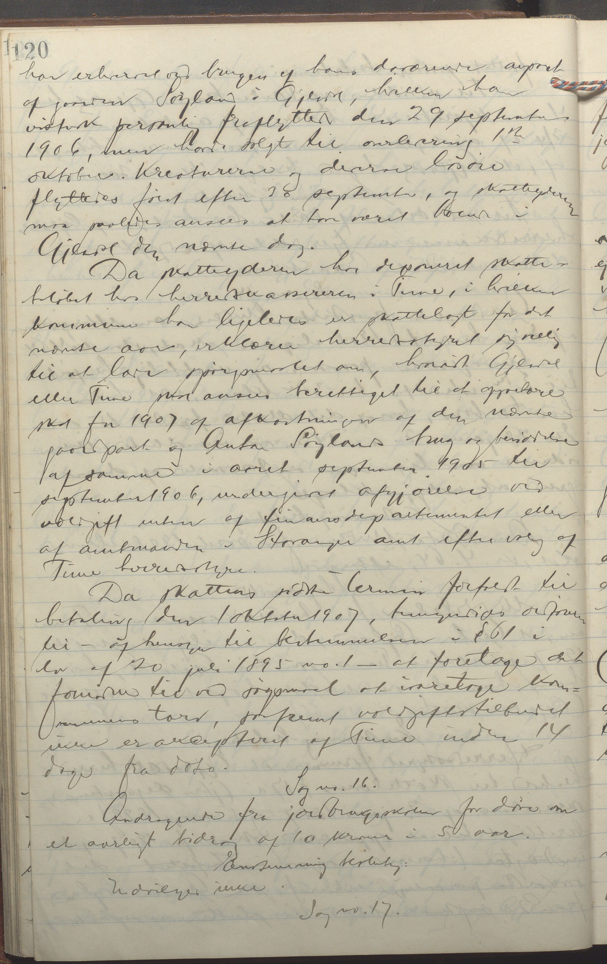 Gjesdal kommune - Formannskapet, IKAR/K-101383/A/Aa/L0004: Møtebok, 1906-1913, p. 120