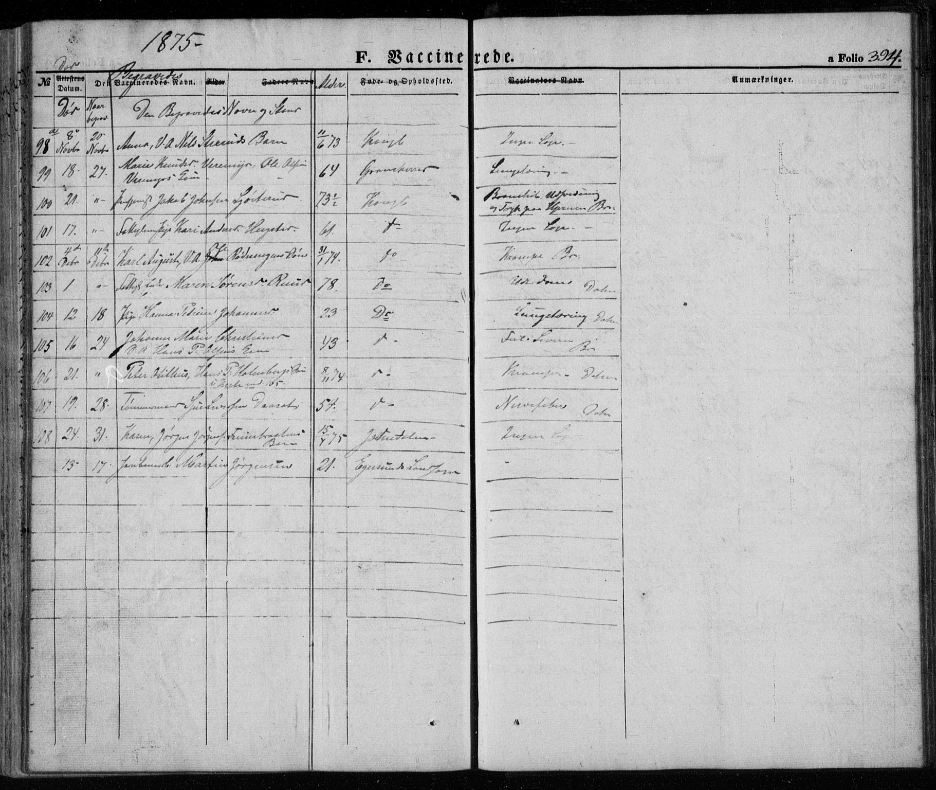 Kongsberg kirkebøker, AV/SAKO-A-22/G/Ga/L0003: Parish register (copy) no. 3, 1859-1875, p. 394