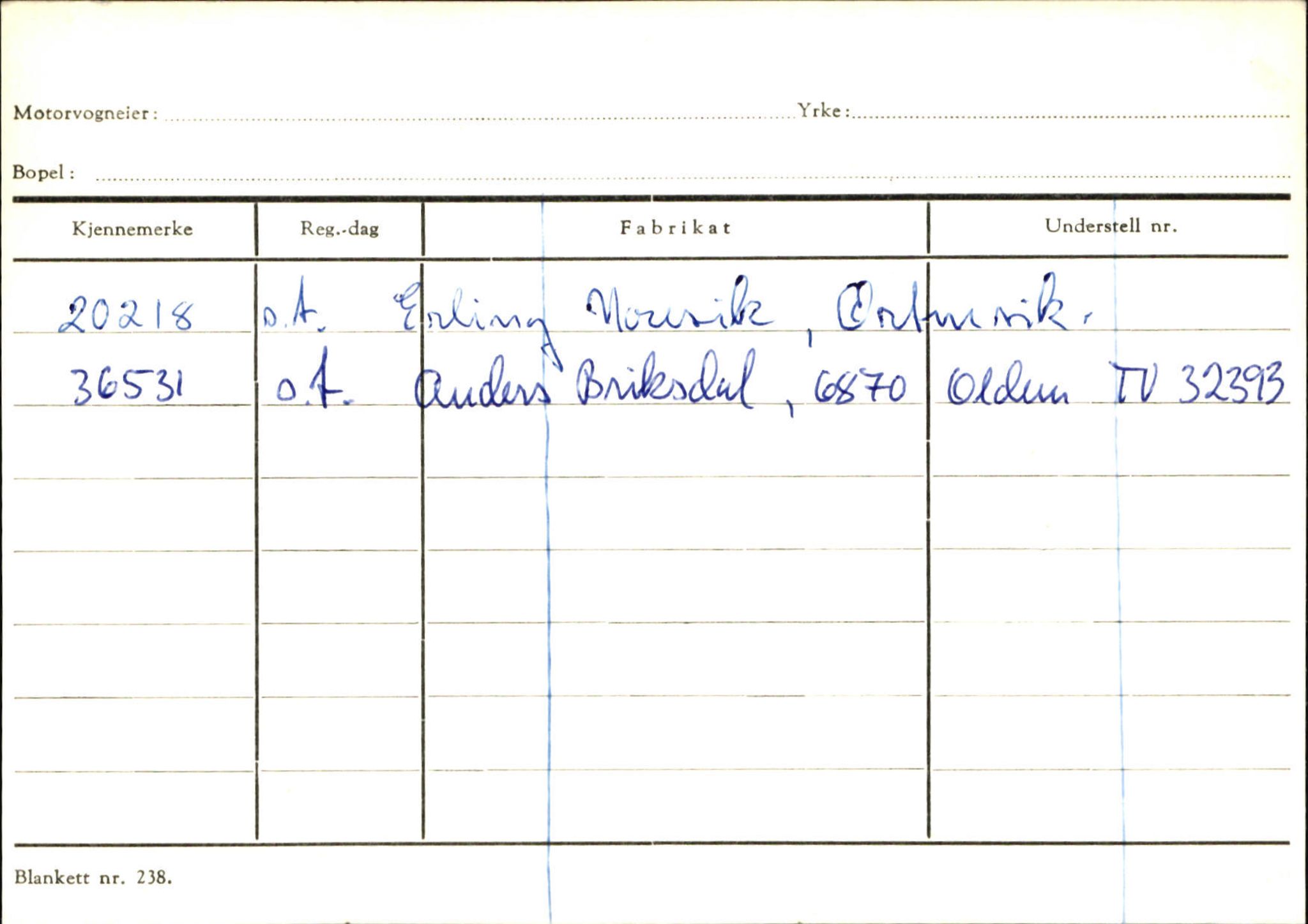 Statens vegvesen, Sogn og Fjordane vegkontor, SAB/A-5301/4/F/L0130: Eigarregister Eid T-Å. Høyanger A-O, 1945-1975, p. 1712