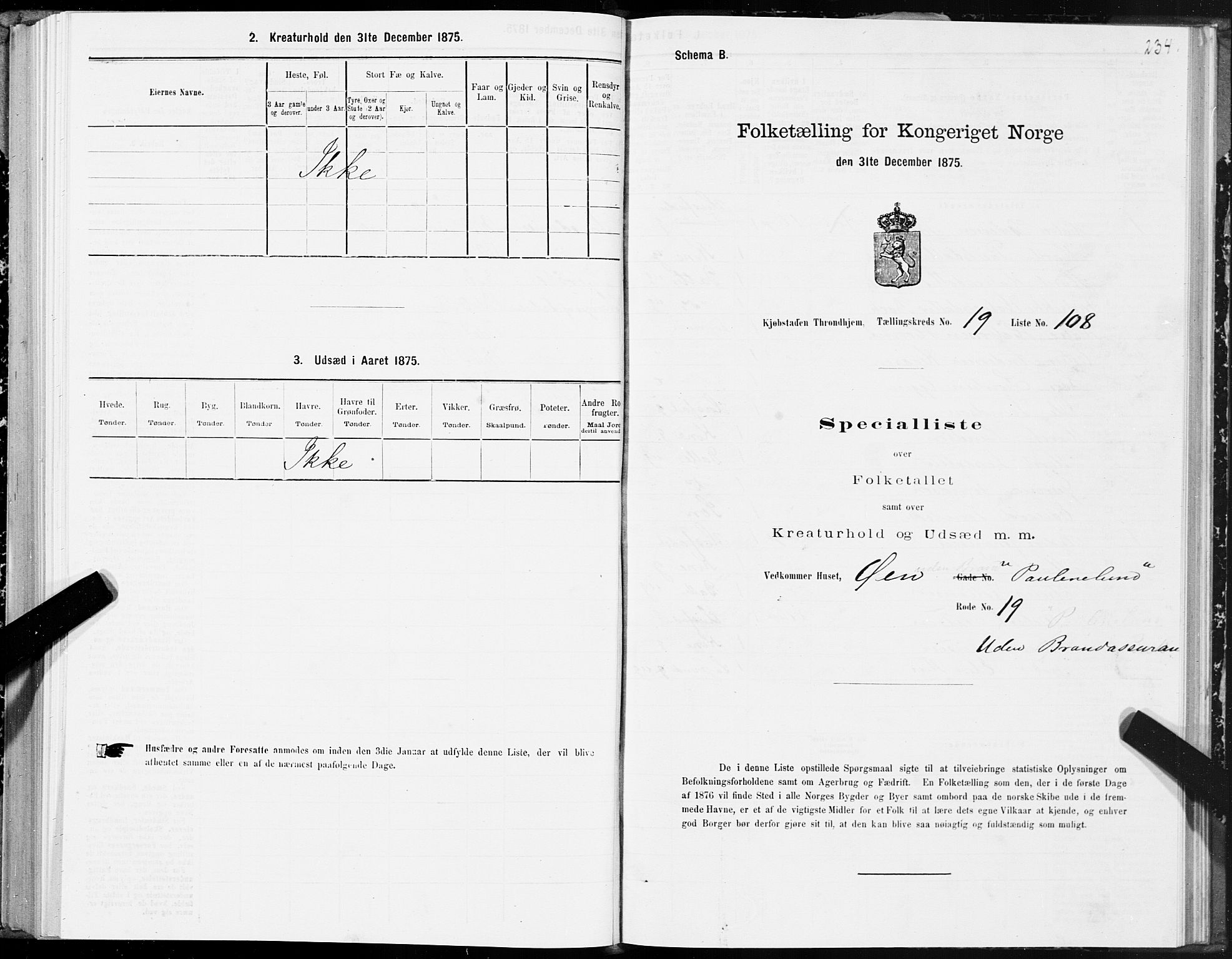 SAT, 1875 census for 1601 Trondheim, 1875, p. 10234