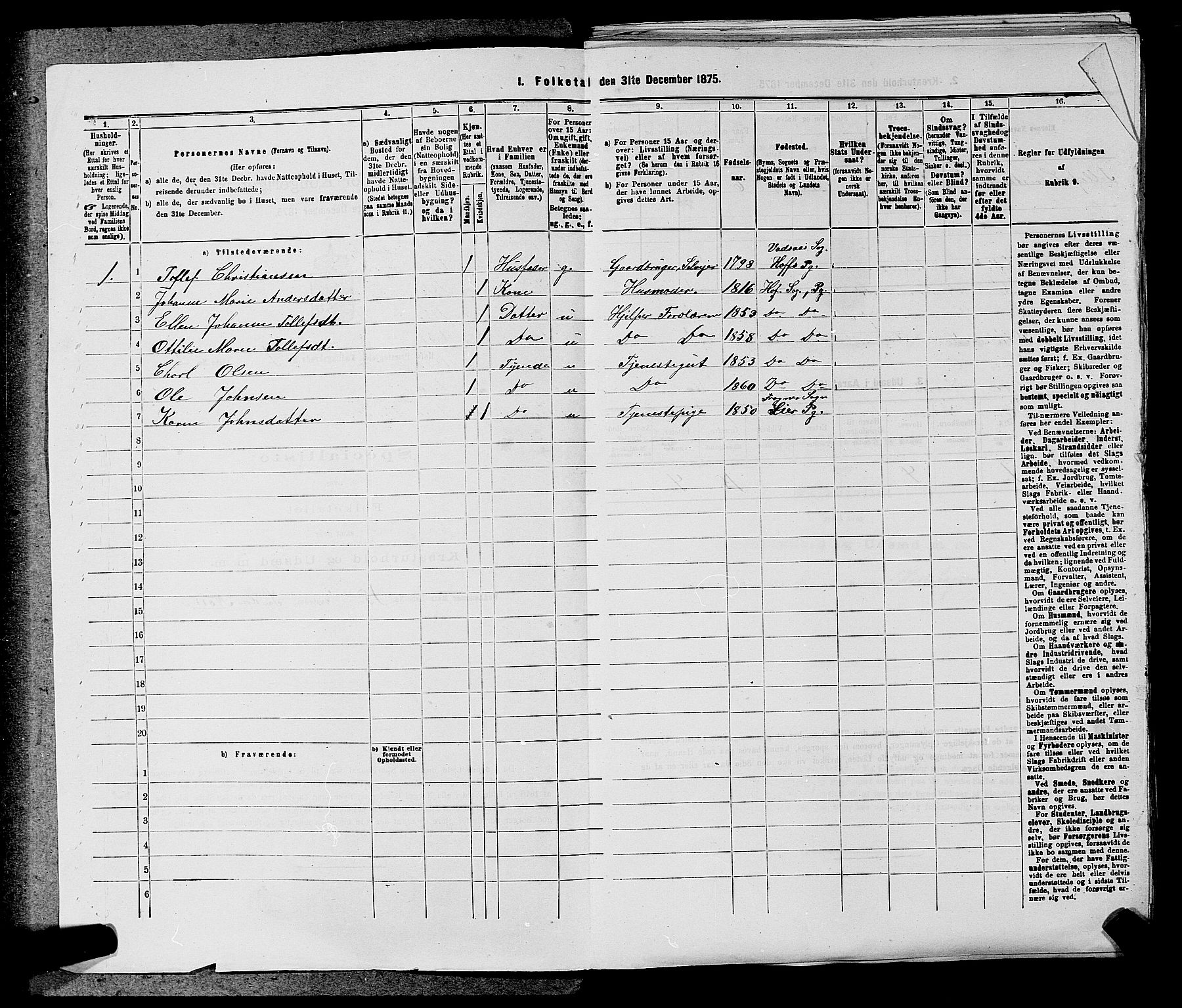 SAKO, 1875 census for 0714P Hof, 1875, p. 38