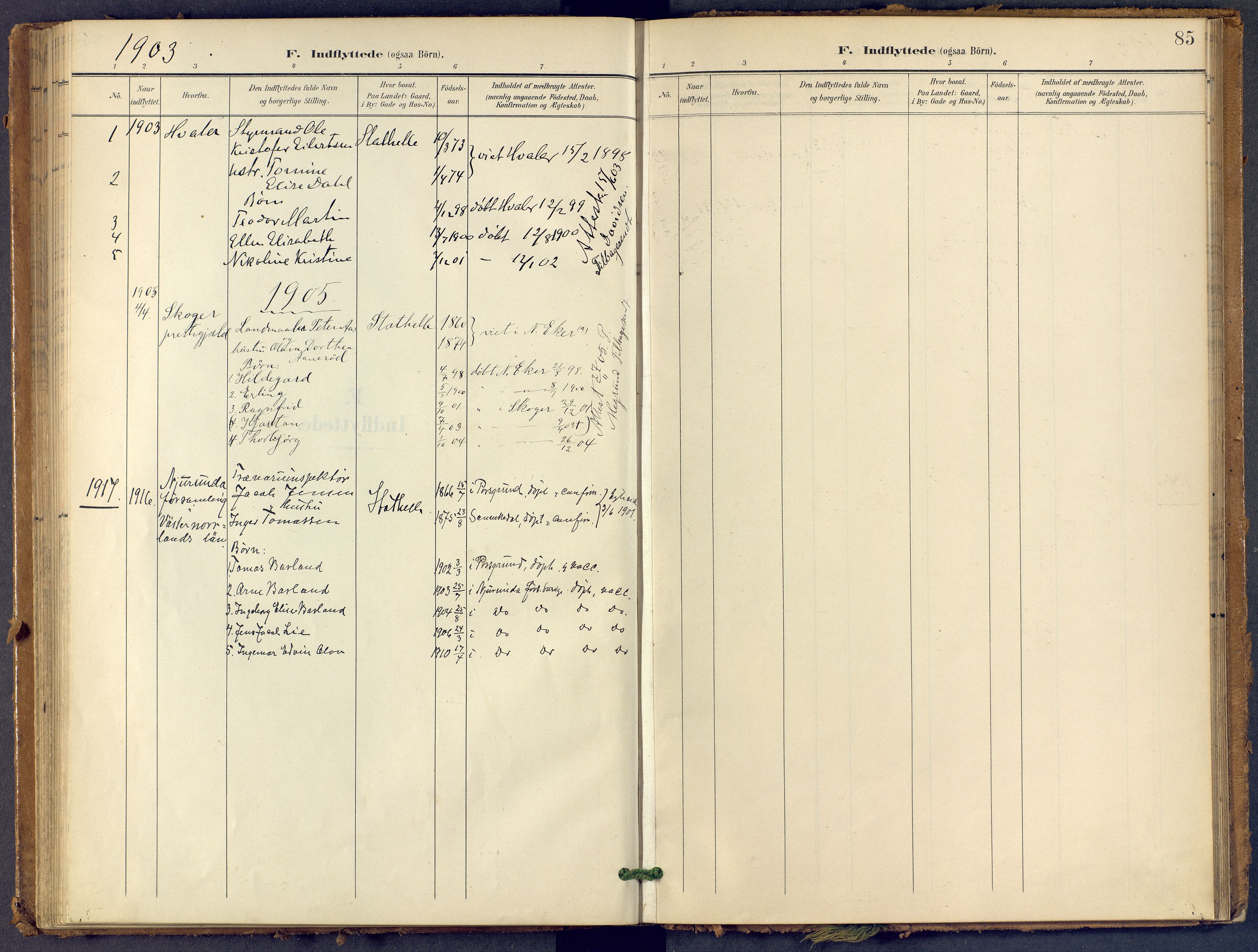 Bamble kirkebøker, SAKO/A-253/F/Fb/L0002: Parish register (official) no. II 2, 1900-1921, p. 85