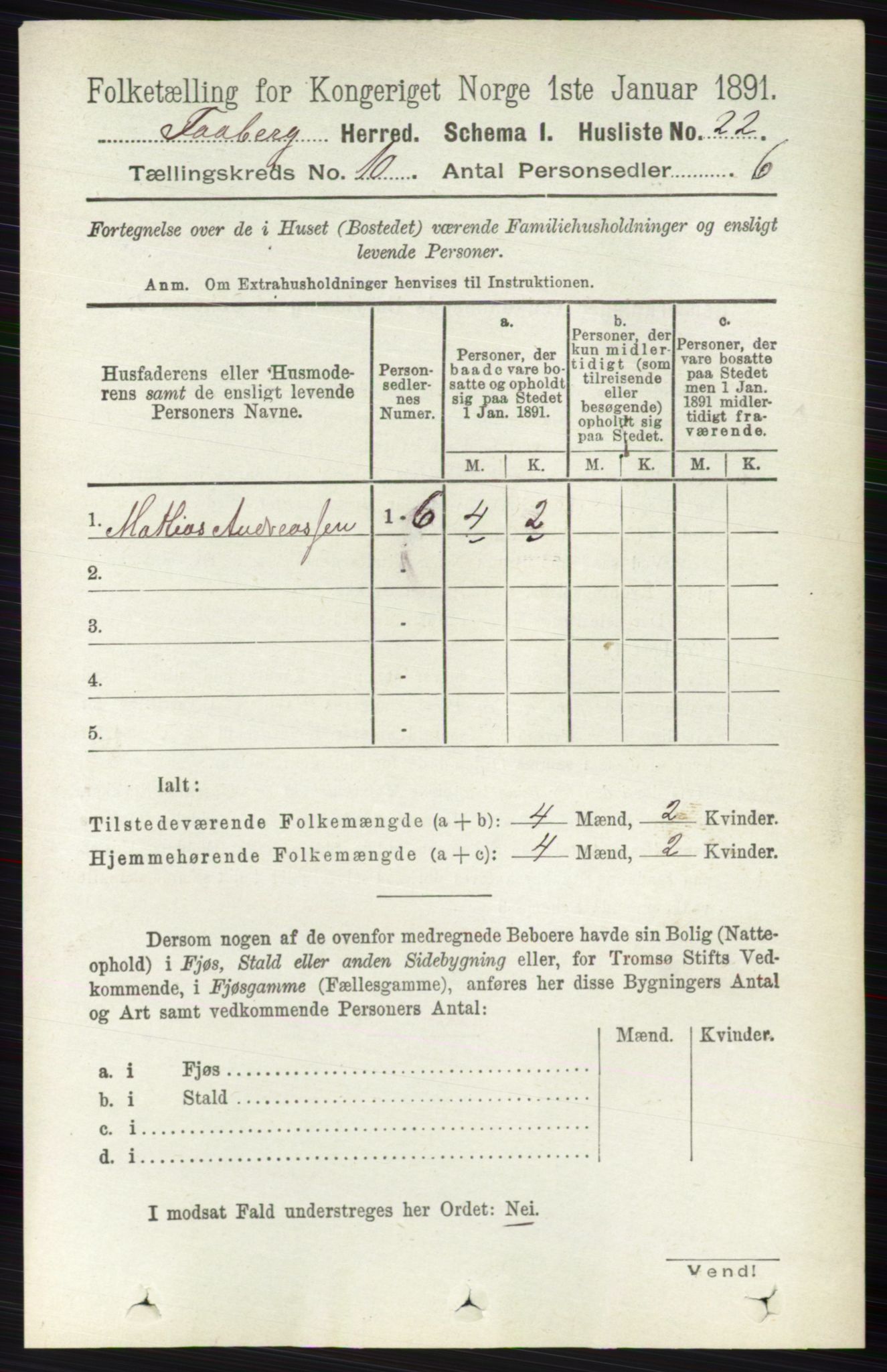 RA, 1891 census for 0524 Fåberg, 1891, p. 4060