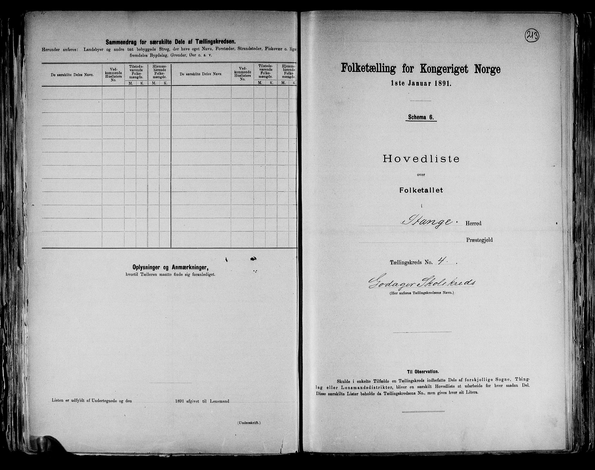 RA, 1891 census for 0417 Stange, 1891, p. 14