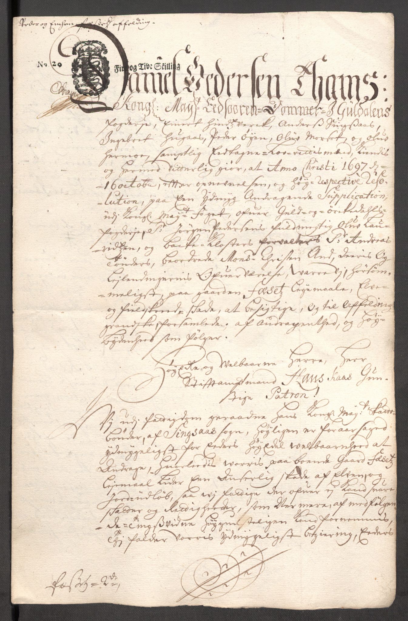 Rentekammeret inntil 1814, Reviderte regnskaper, Fogderegnskap, RA/EA-4092/R60/L3951: Fogderegnskap Orkdal og Gauldal, 1701, p. 310