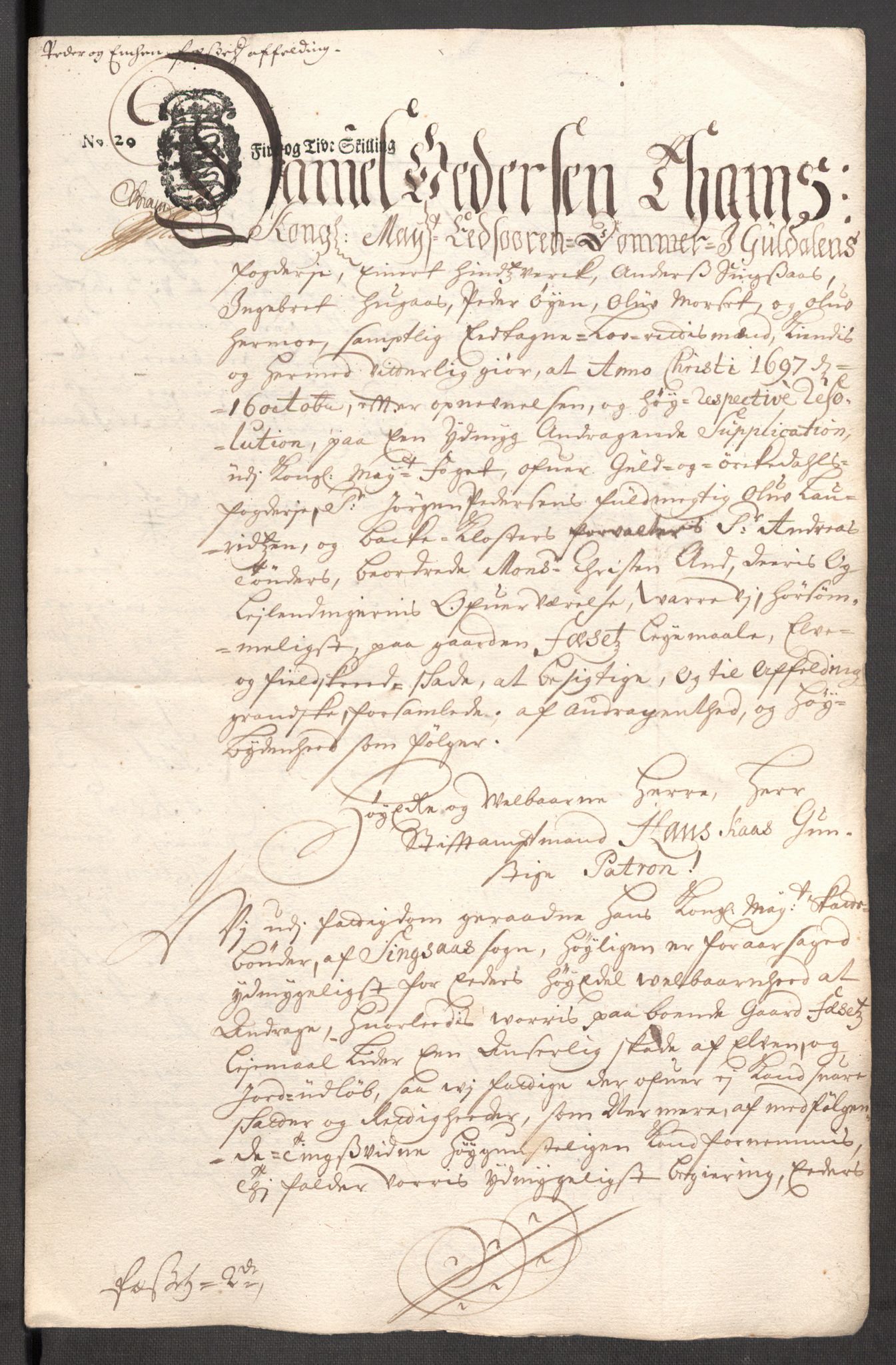 Rentekammeret inntil 1814, Reviderte regnskaper, Fogderegnskap, AV/RA-EA-4092/R60/L3951: Fogderegnskap Orkdal og Gauldal, 1701, p. 310
