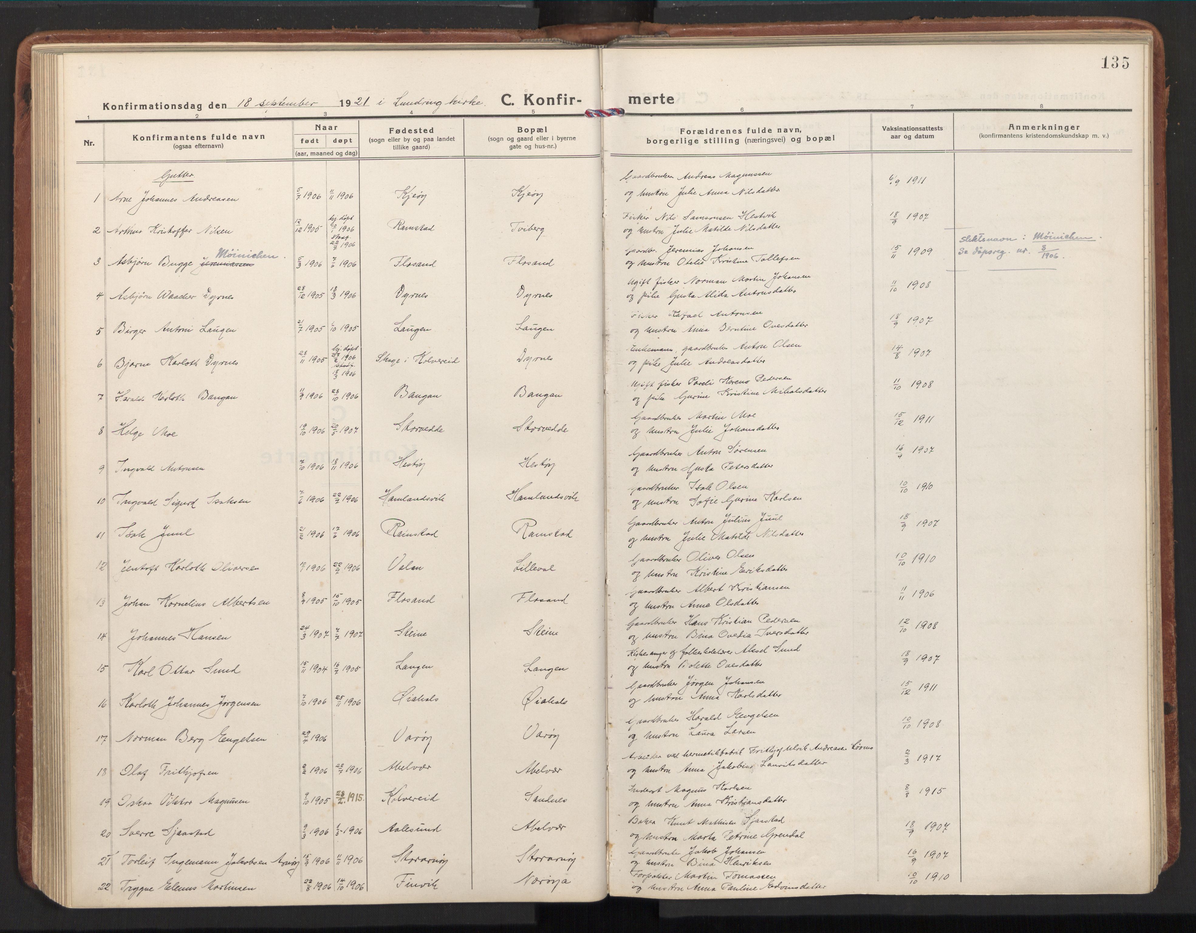 Ministerialprotokoller, klokkerbøker og fødselsregistre - Nord-Trøndelag, SAT/A-1458/784/L0678: Parish register (official) no. 784A13, 1921-1938, p. 135