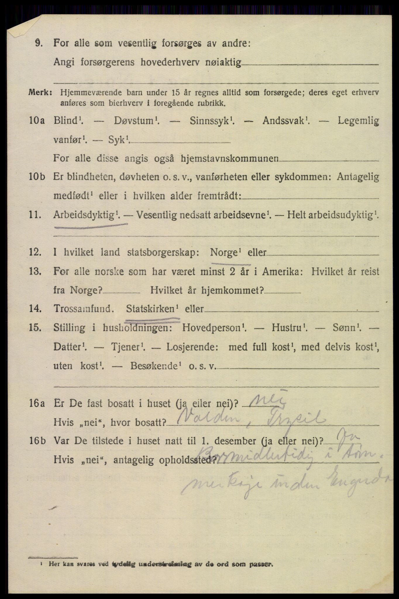 SAH, 1920 census for Engerdal, 1920, p. 1510