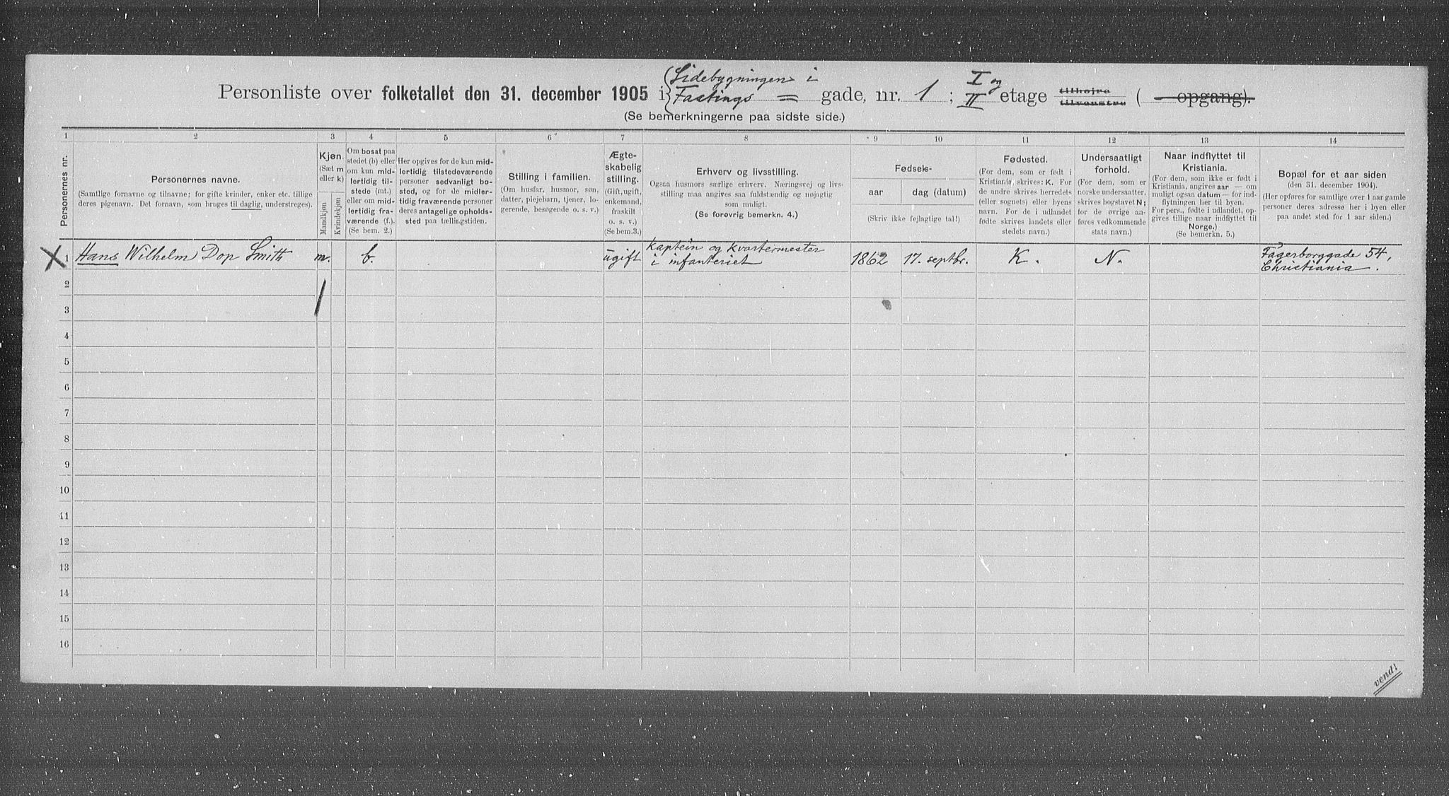 OBA, Municipal Census 1905 for Kristiania, 1905, p. 12250