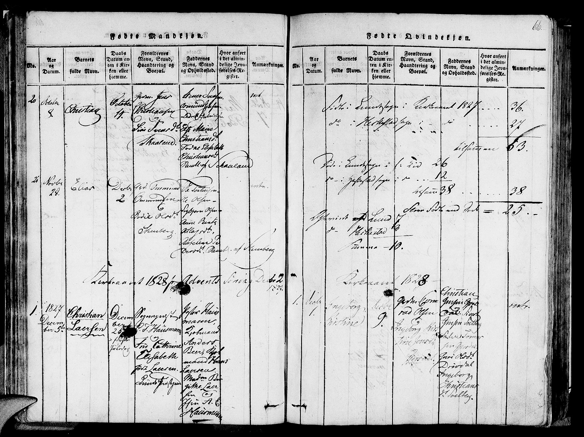 Lund sokneprestkontor, AV/SAST-A-101809/S06/L0005: Parish register (official) no. A 5, 1815-1833, p. 66