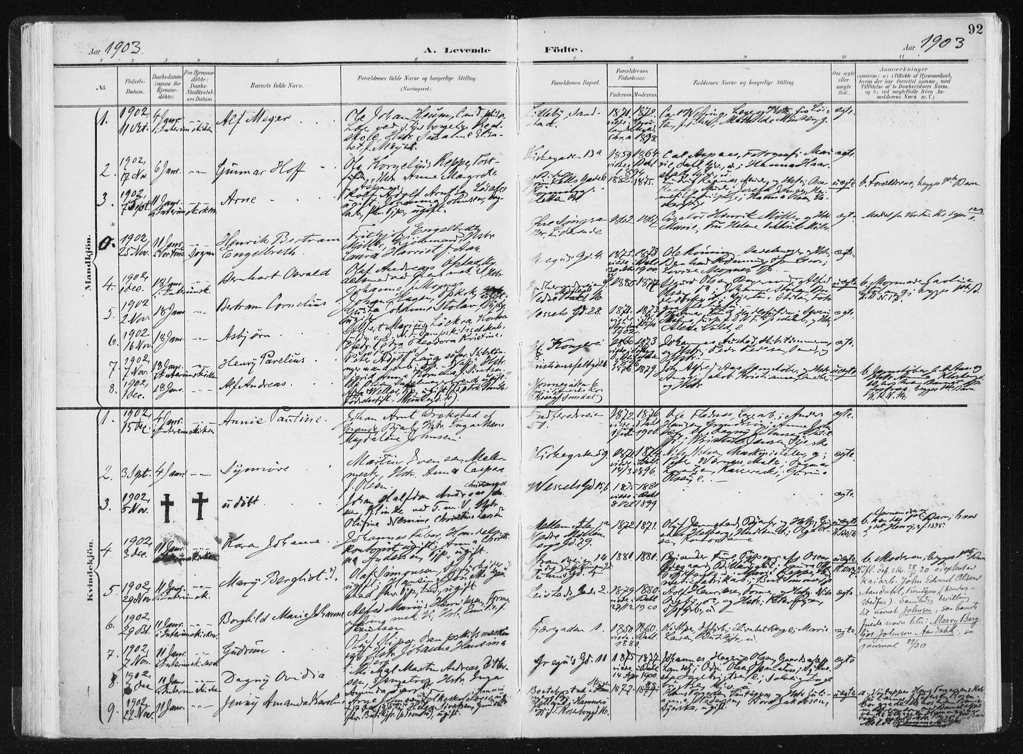 Ministerialprotokoller, klokkerbøker og fødselsregistre - Sør-Trøndelag, AV/SAT-A-1456/604/L0199: Parish register (official) no. 604A20I, 1901-1906, p. 92