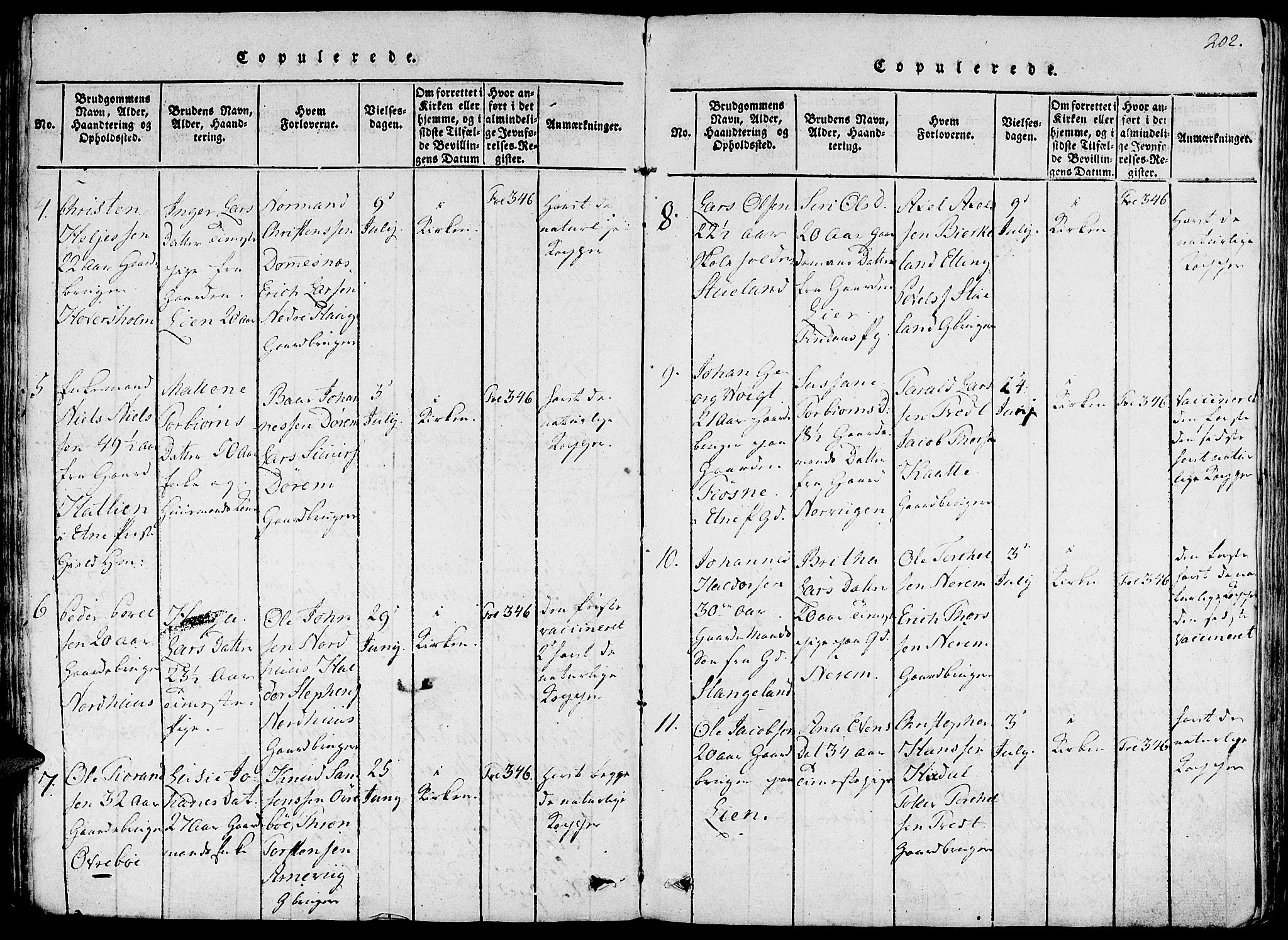 Fjelberg sokneprestembete, AV/SAB-A-75201/H/Haa: Parish register (official) no. A 4, 1816-1822, p. 202